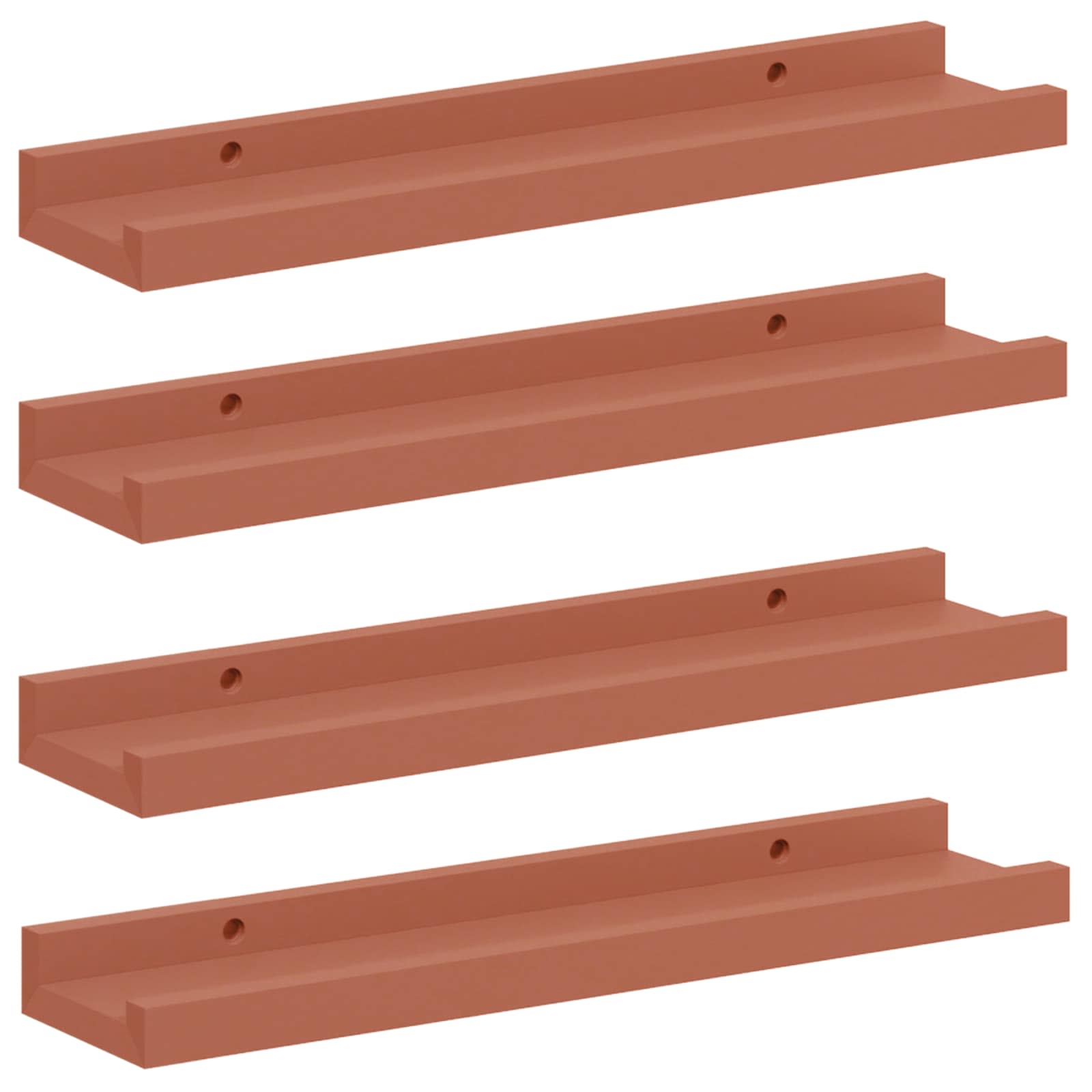 Vägg hylla 4 st Röd 40 x 9 x 3 cm Konstruerat trä
