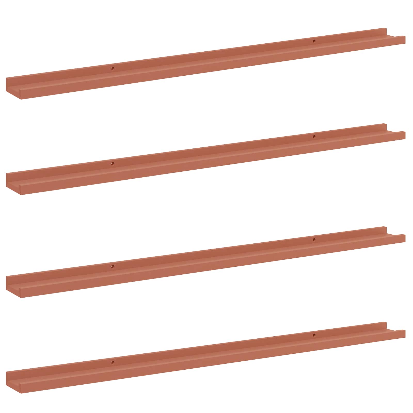 Vägg hylla 4 st Röd 115 x 9 x 3 cm Konstruerat trä