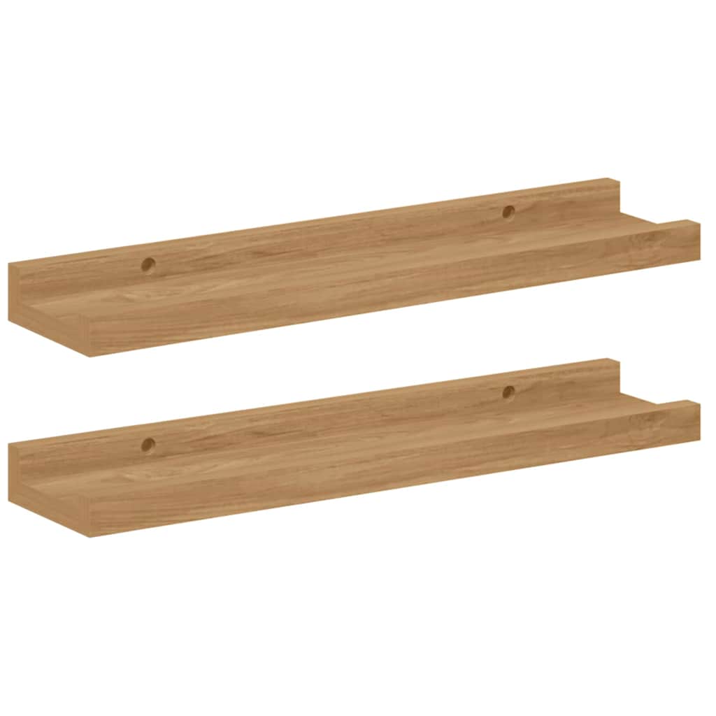 Vägg hylla 2 st Brun 40 x 9 x 3 cm Konstruerat trä