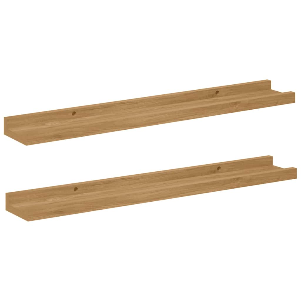 Vägg hylla 2 st Brun 60 x 9 x 3 cm Konstruerat trä