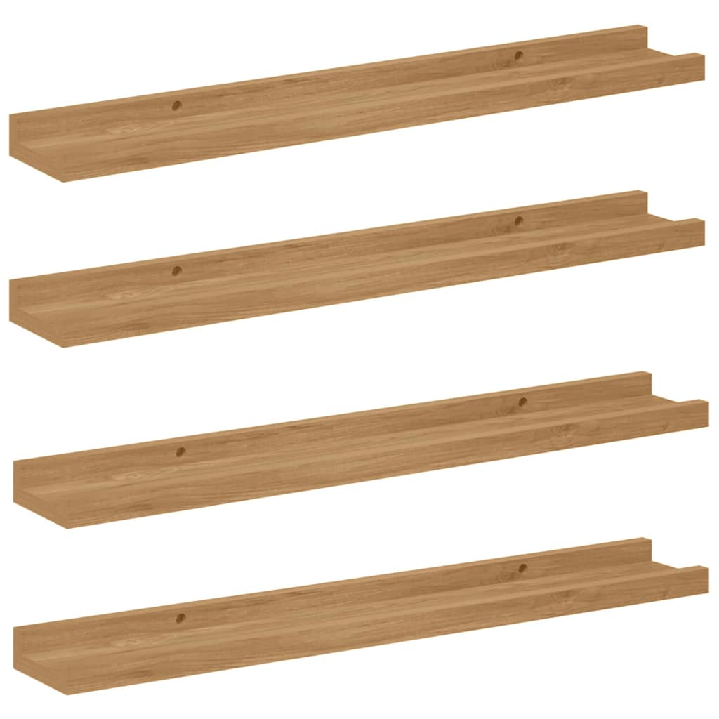Vägg hylla 4 st Brun 60 x 9 x 3 cm Konstruerat trä