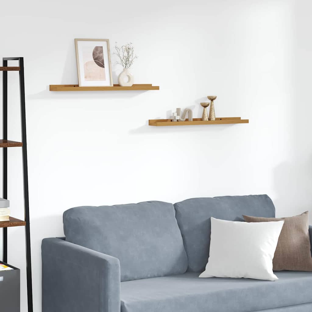Vägg hylla 2 st Beige 60 x 9 x 3 cm Konstruerat trä