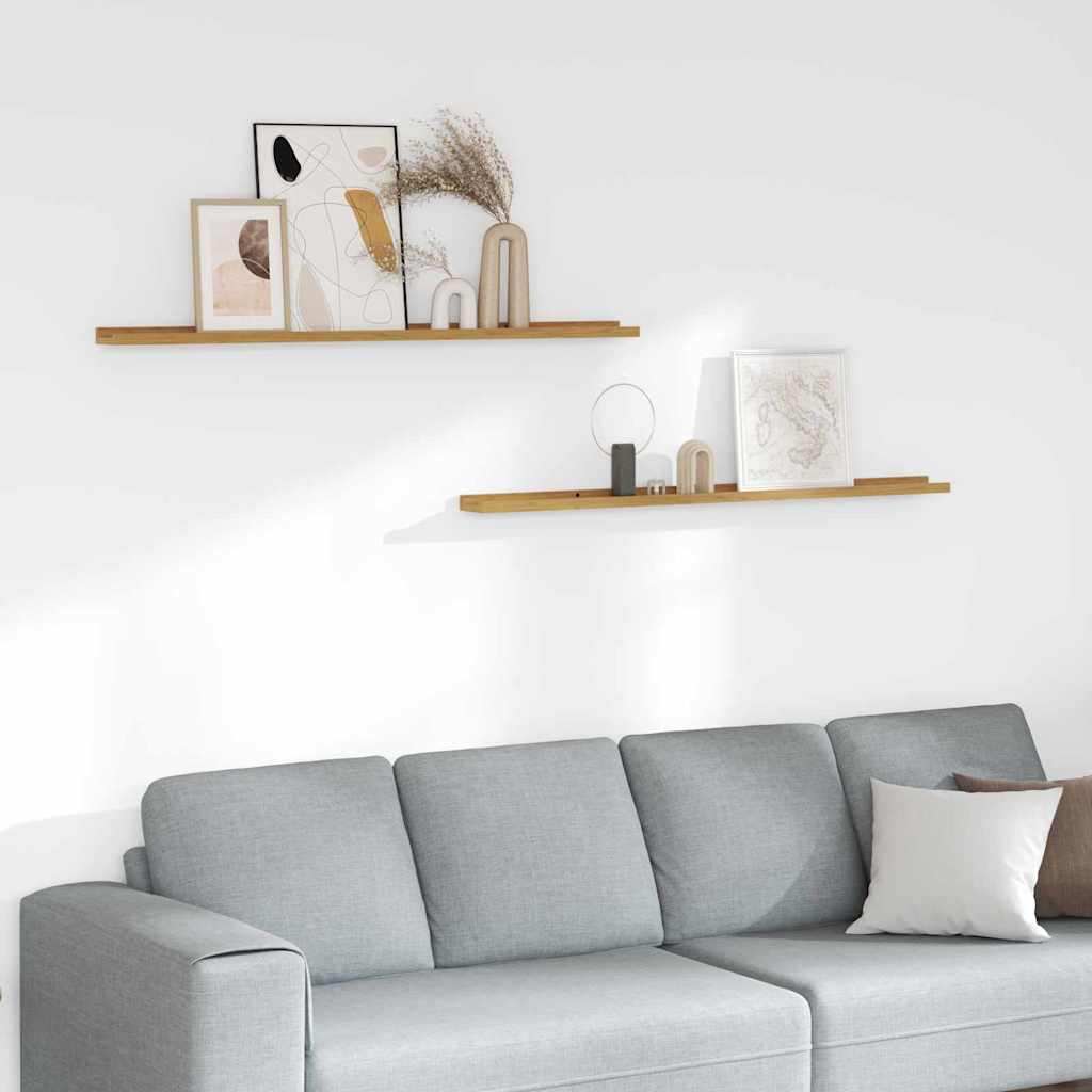 Vägg hylla 2 st Beige 115 x 9 x 3 cm Konstruerat trä