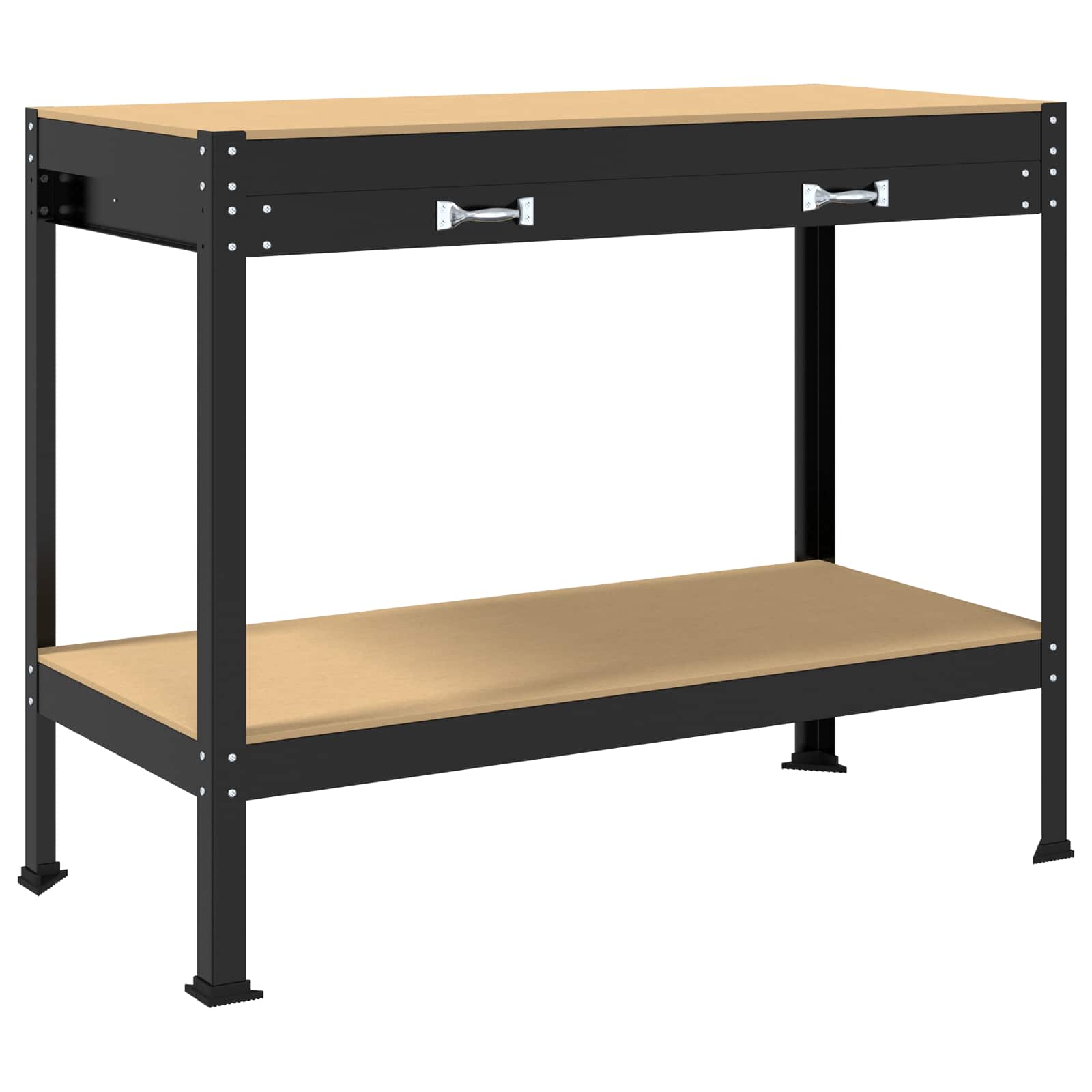 Arbetsbänk Svart 114 x 54 x 91 cm Konstruktions trä och metall
