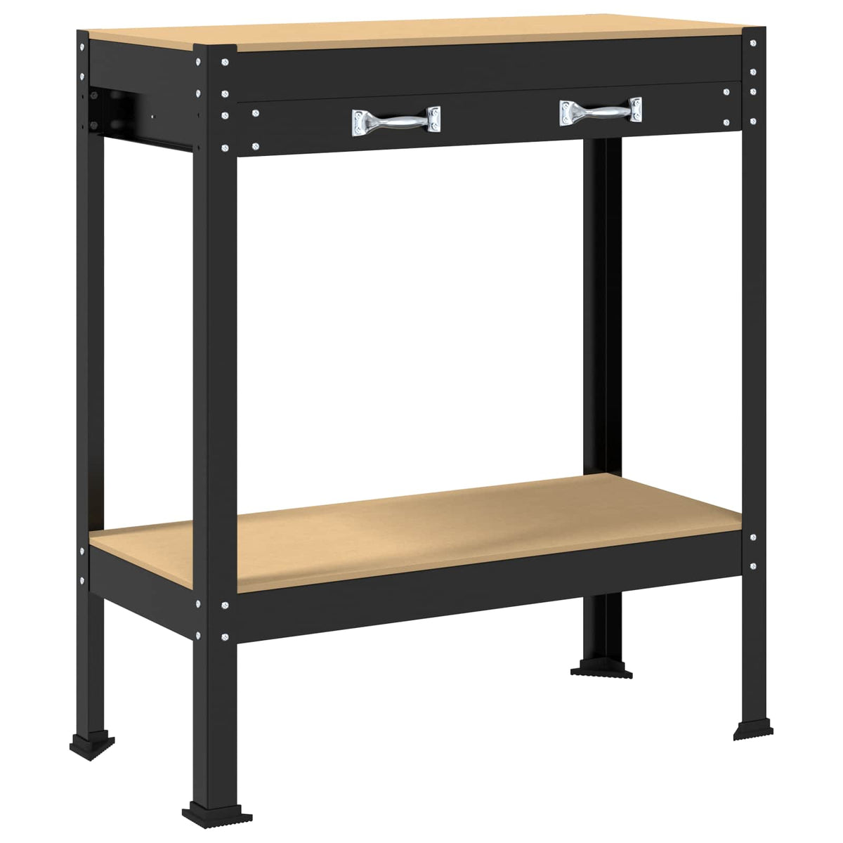Arbetsbänk Svart 80 x 40 x 91 cm Konstruktions trä och metall