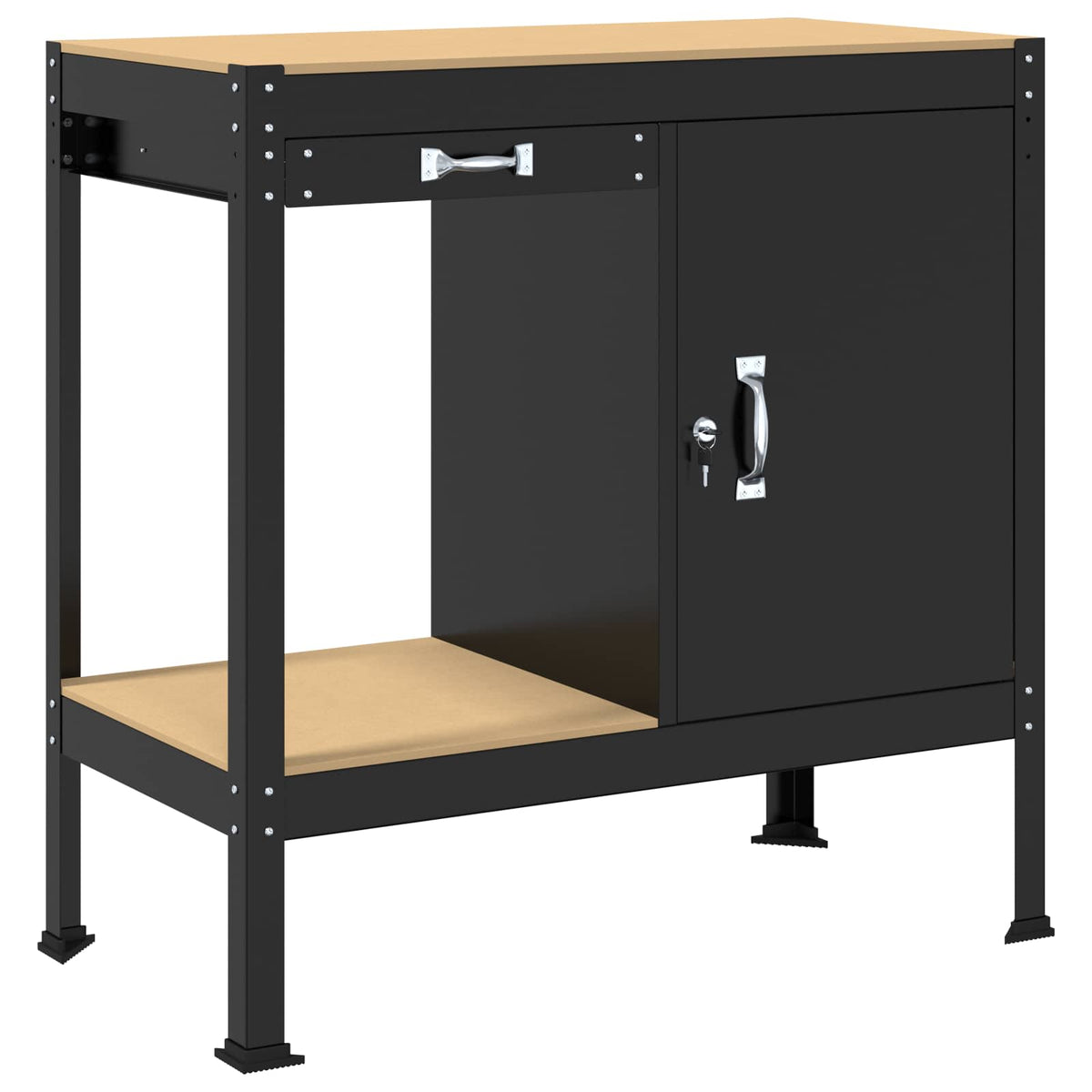 Arbetsbänk Svart 90 x 49 x 91 cm Konstruktions trä och metall