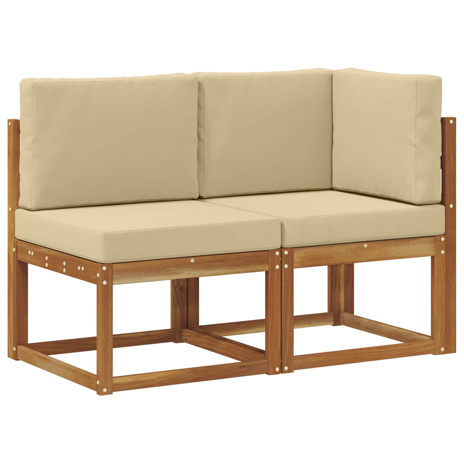Modulsoffa utomhus mitt och hörn 2 Stycke Naturlig och Beige