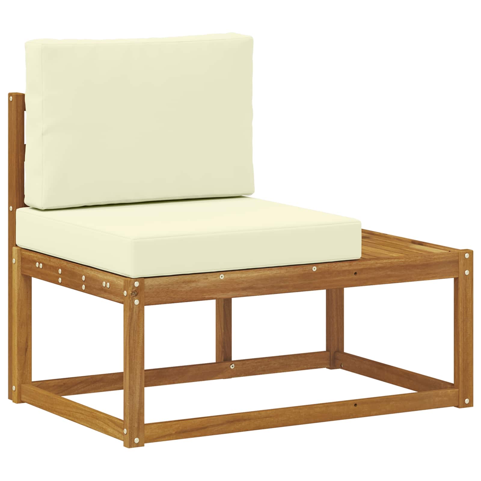 Modulsoffa utomhus Naturfärg 91 x 63 x 73 cm Massivt Akaciaträ