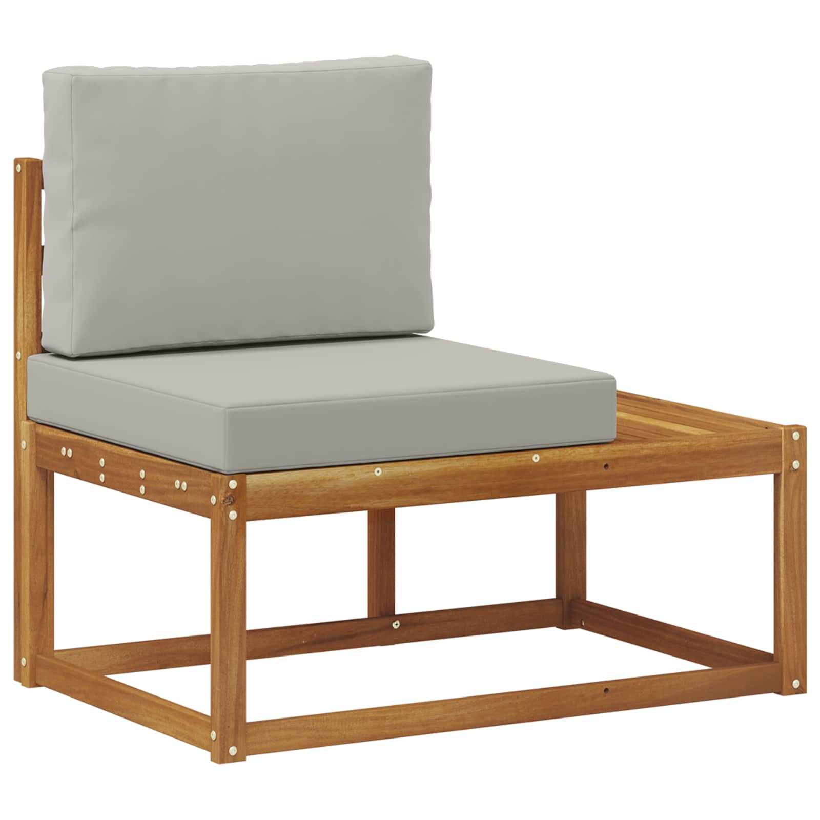 Modulsoffa utomhus Naturfärg 91 x 63 x 73 cm Massivt Akaciaträ