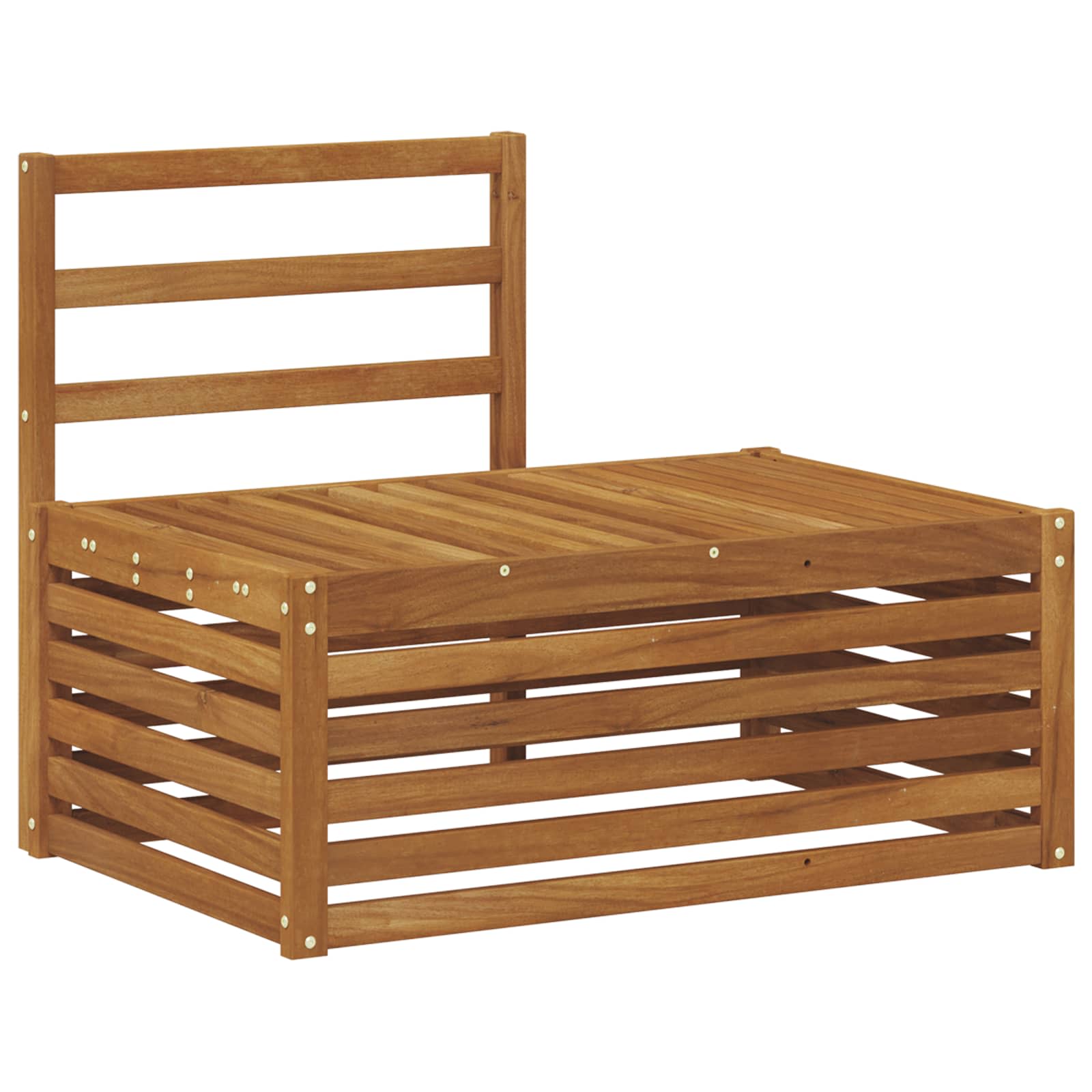 Modulsoffa utomhus Naturfärg 91 x 63 x 73 cm Massivt Akaciaträ