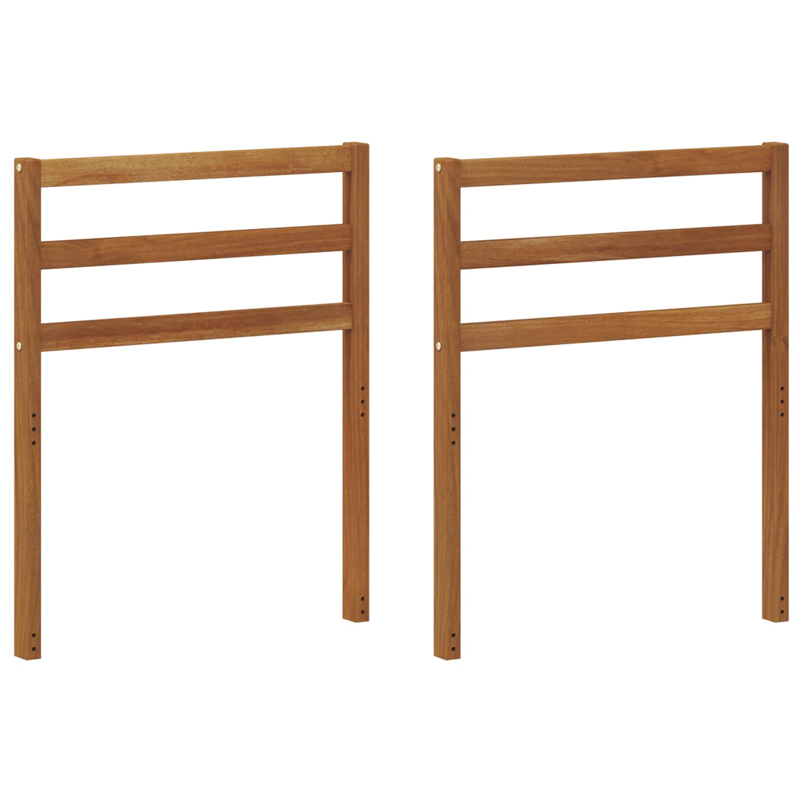 Armstöd 2 pcs Naturfärg 59 x 4 x 73 cm Massivt Akaciaträ