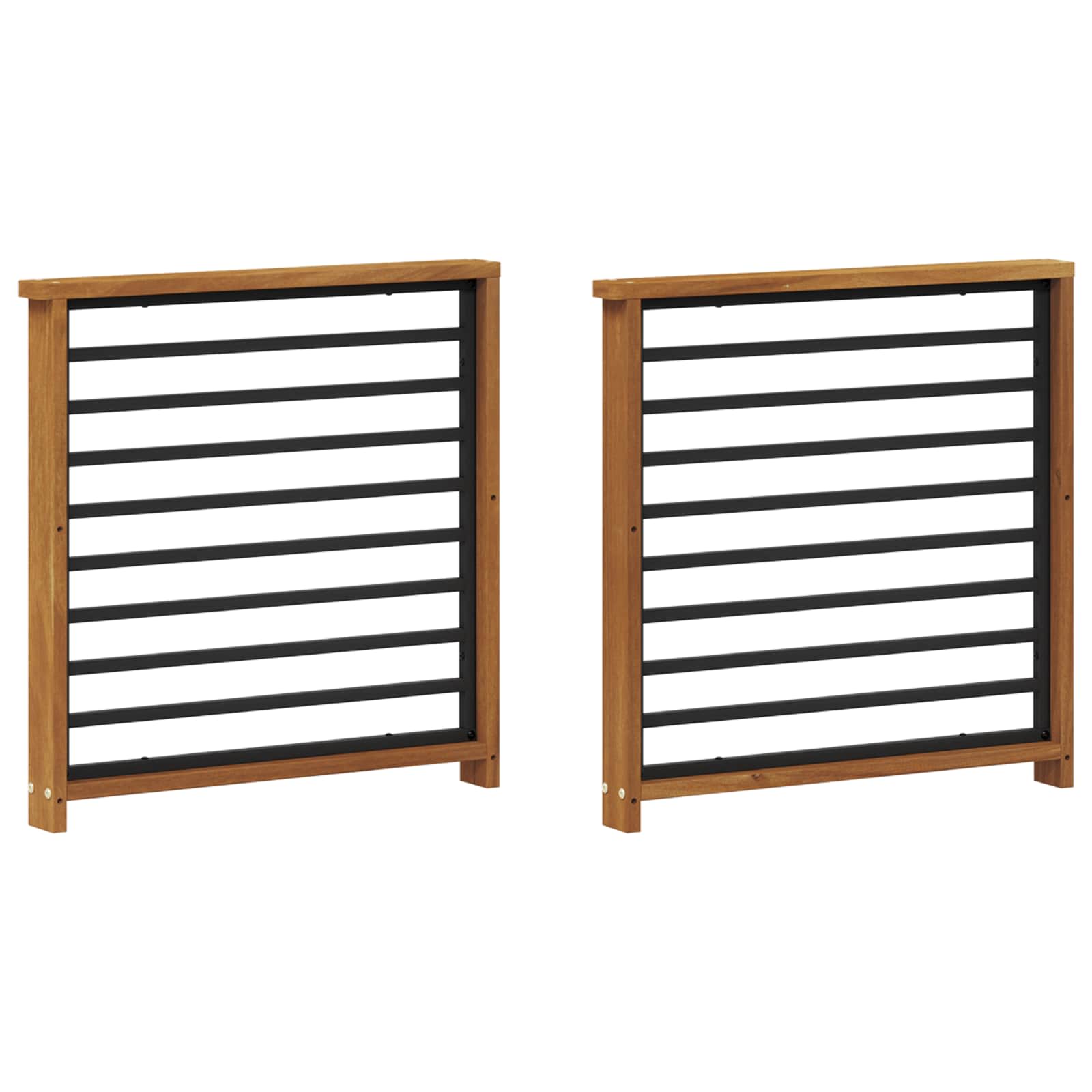 Armstöd 2 pcs Naturlig 60 x 6 x 61 cm Massivt Akaciaträ