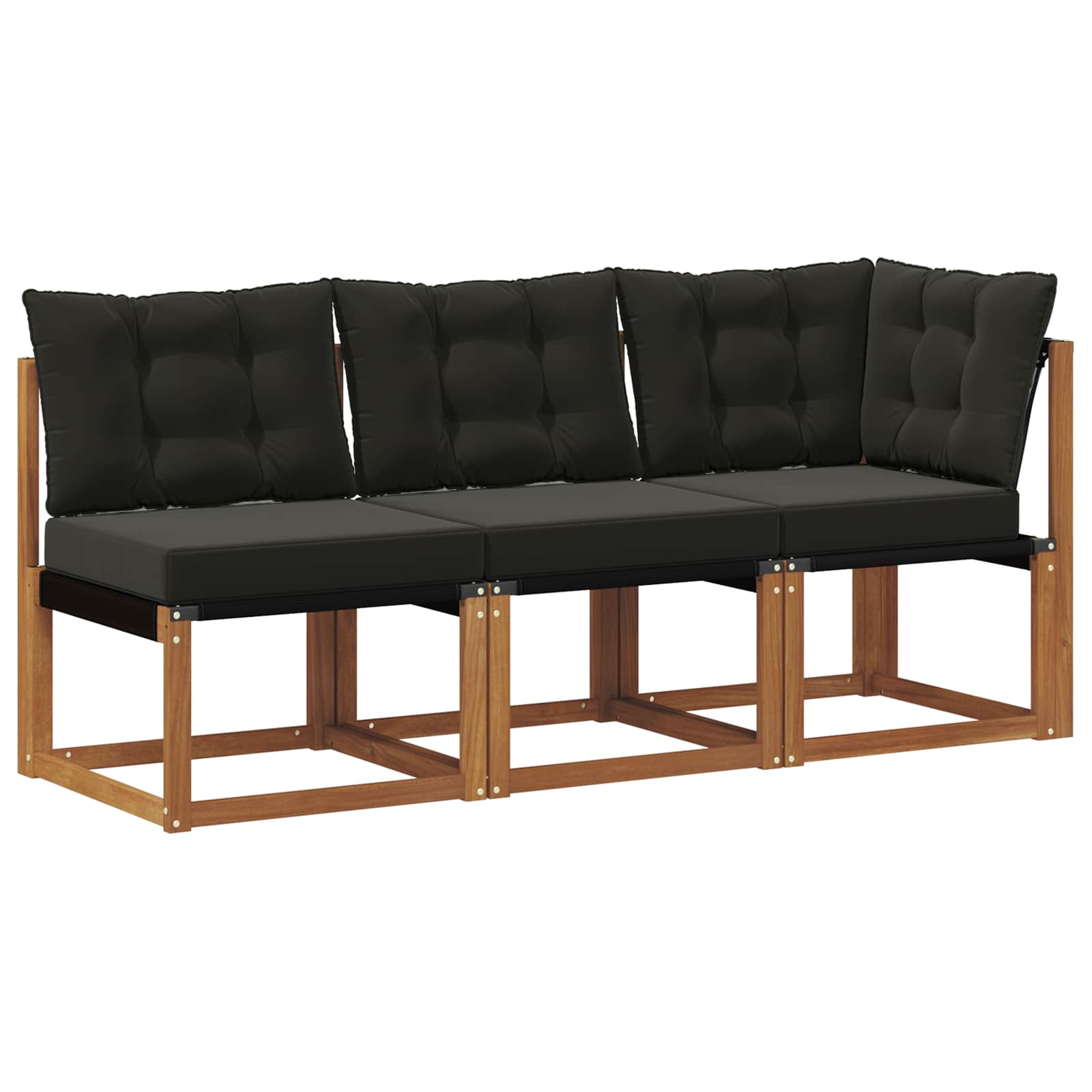 Modulsoffa utomhus mitt och hörn med kudde 3 Stycke Naturfärg