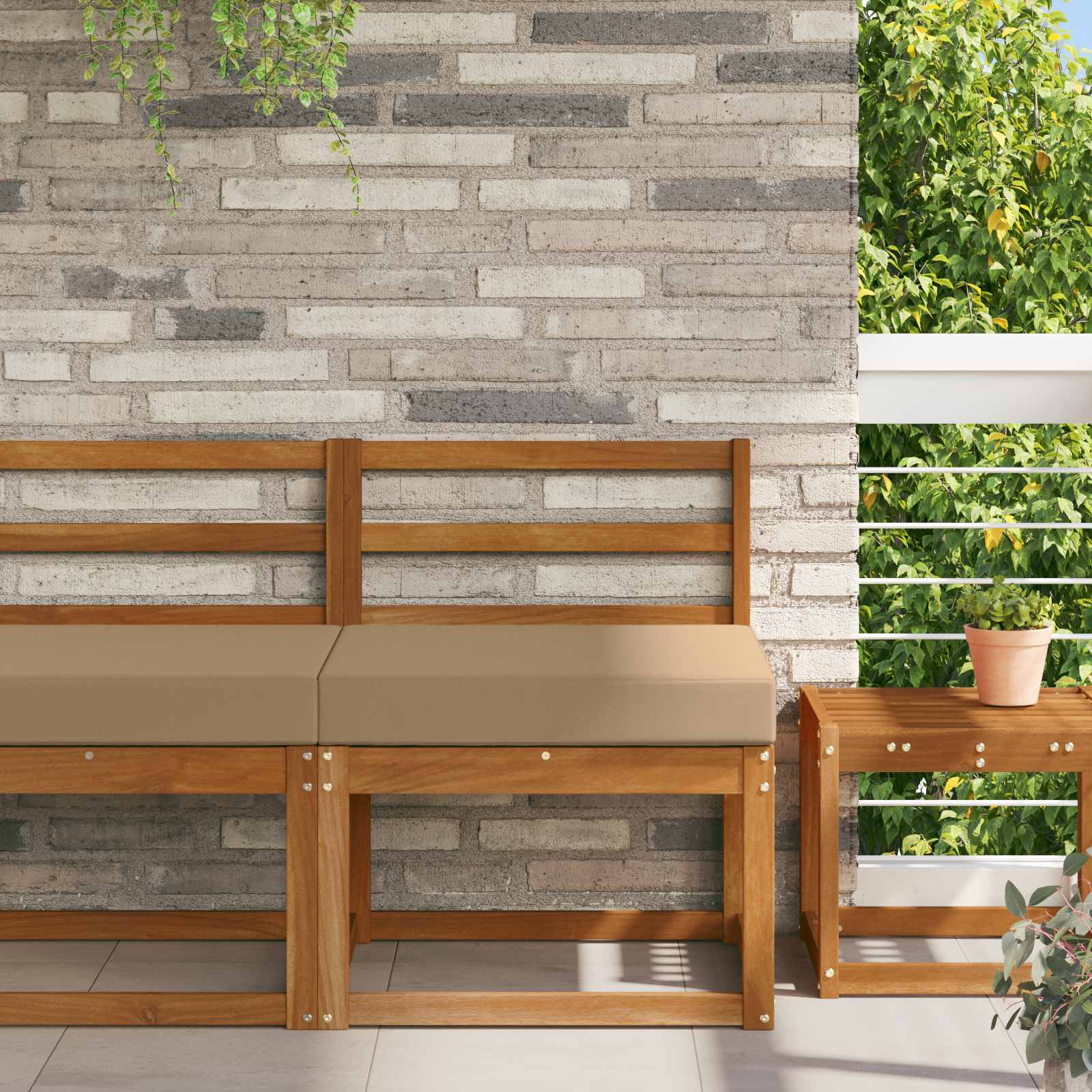 Utomhus Soffa Kudde Polyester Taupe 60 x 60 x 8 cm