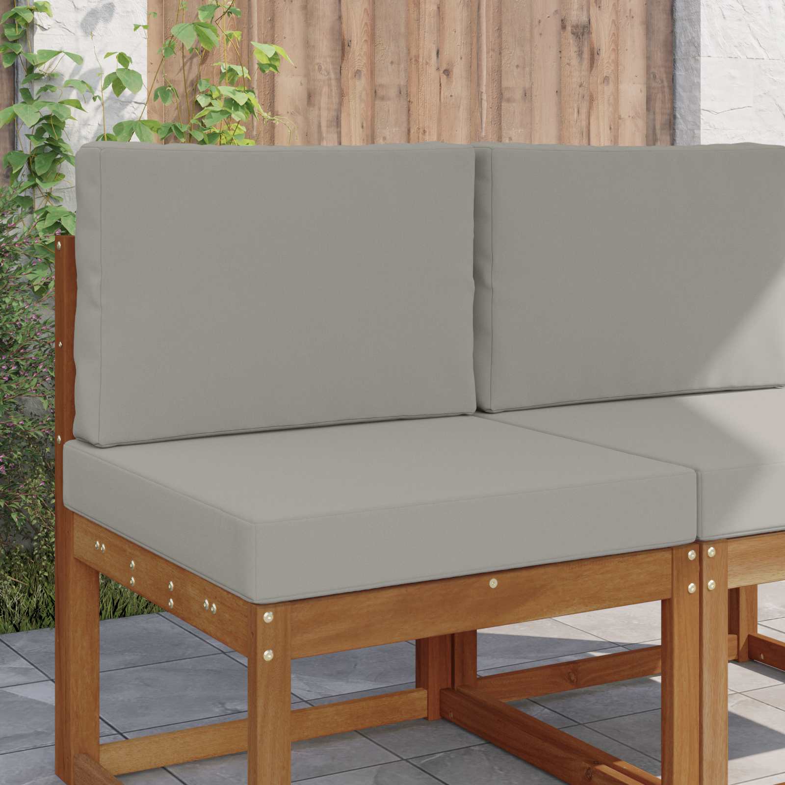 Utomhus Soffa Kudde Polyester Grå 60 x 60 x 8 cm