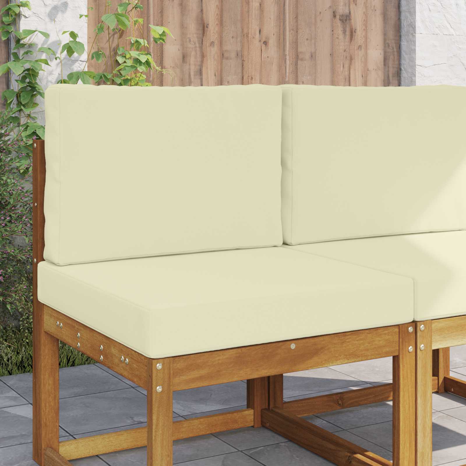 Utomhus Soffa Kudde Polyester Kräm 60 x 60 x 8 cm