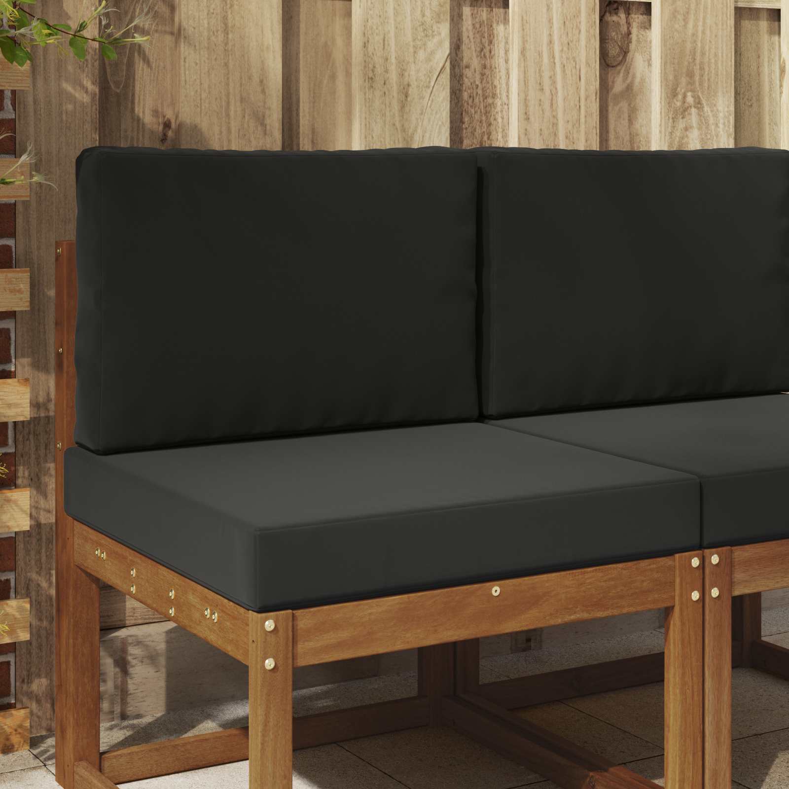 Utomhus Soffa Kudde Polyester Svart 60 x 60 x 8 cm