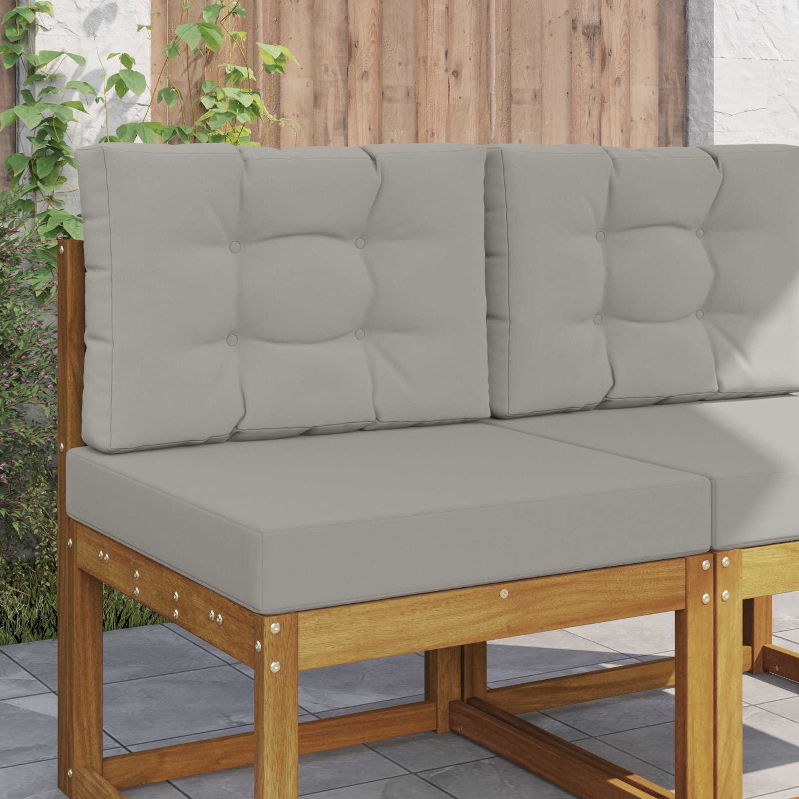Utomhus Soffa Kudde Polyester Grå 60 x 60 x 8 cm
