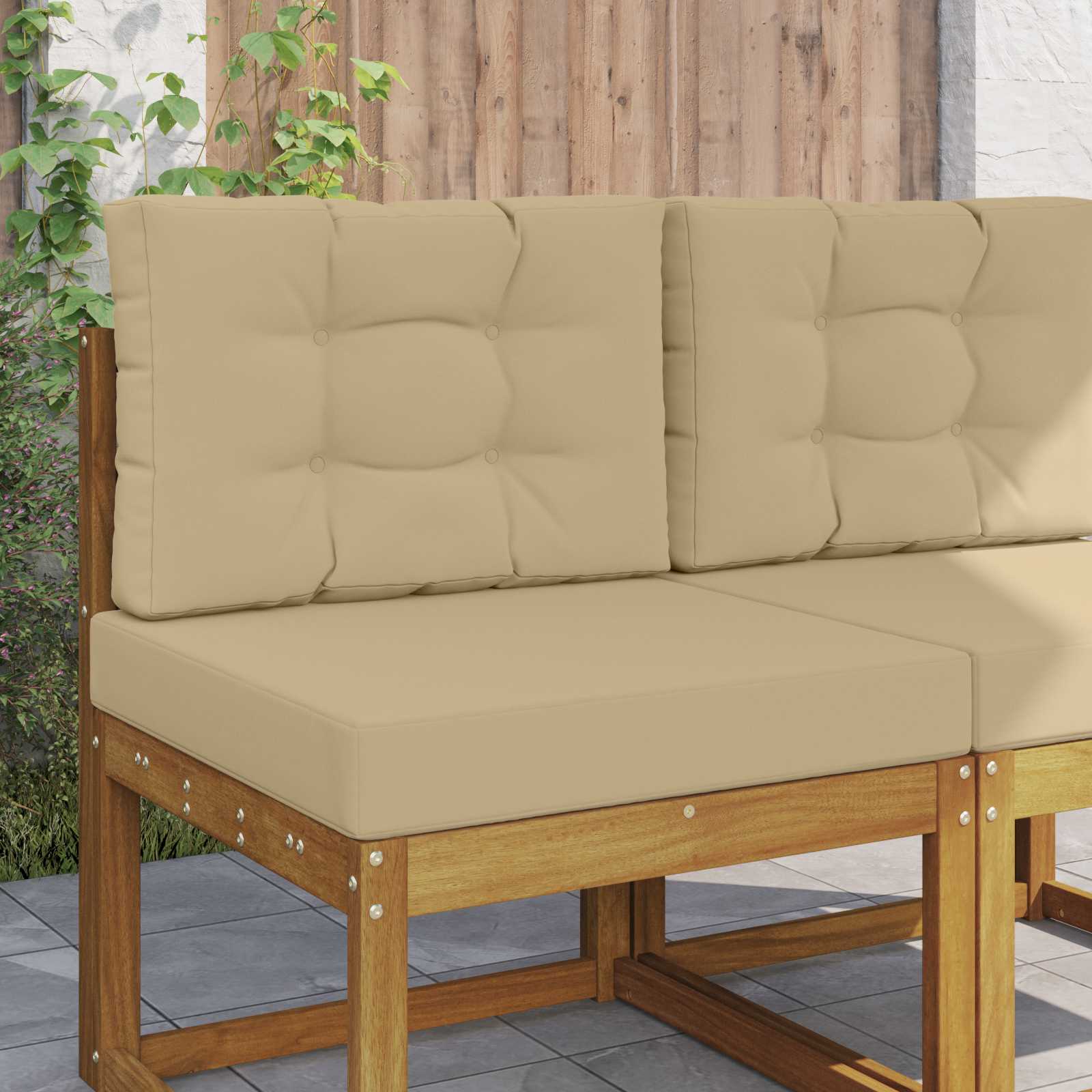 Utomhus Soffa Kudde Polyester Beige 60 x 60 x 8 cm