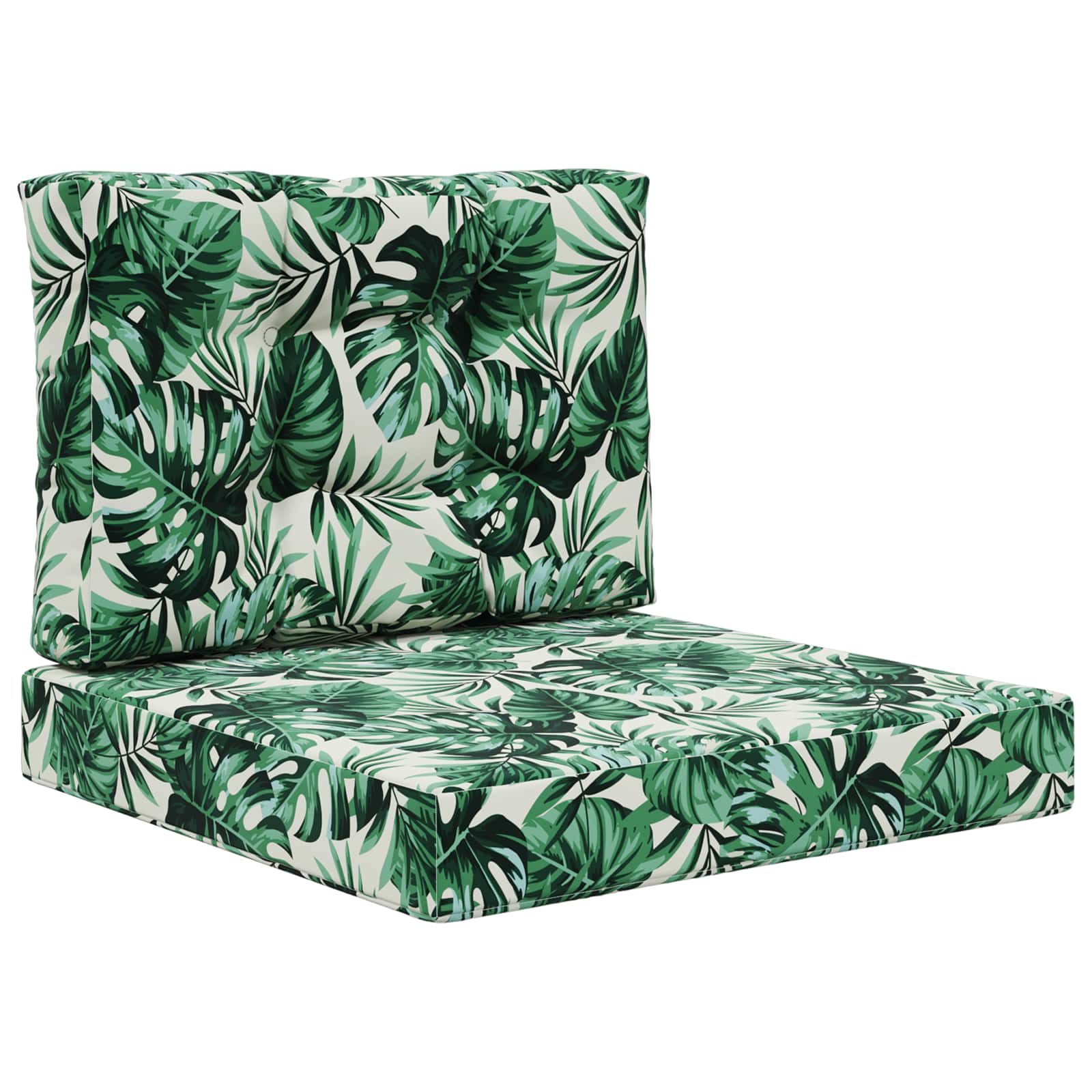 Utomhus Soffa Kudde Polyester Bladmönster 60 x 60 x 8 cm