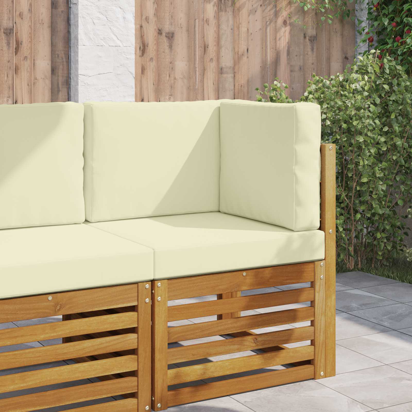 Utomhus Soffa Kudde Polyester Kräm 60 x 60 x 8 cm