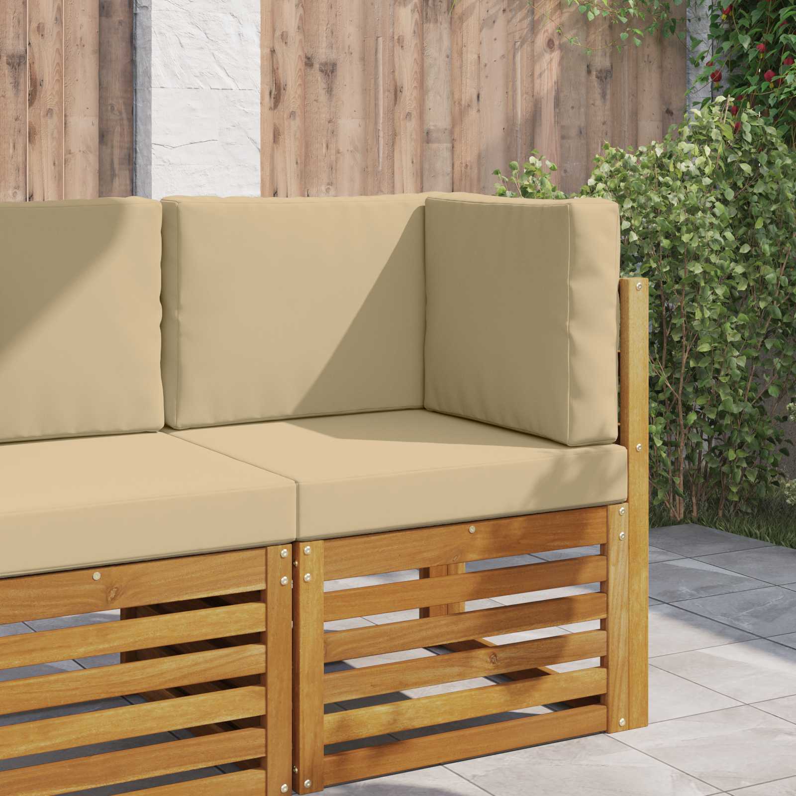 Utomhus Soffa Kudde Polyester Beige 60 x 60 x 8 cm
