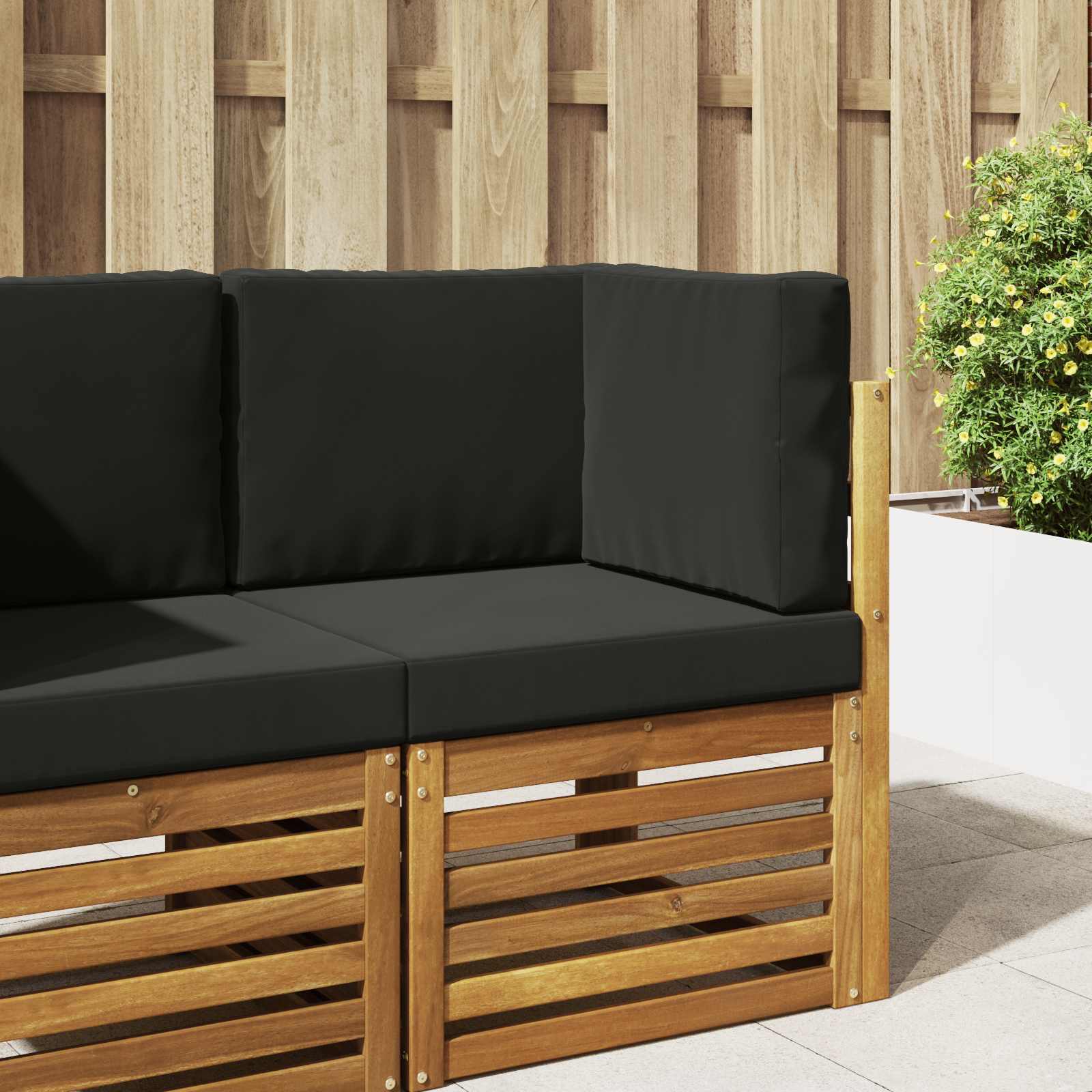 Utomhus Soffa Kudde Polyester Svart 60 x 60 x 8 cm