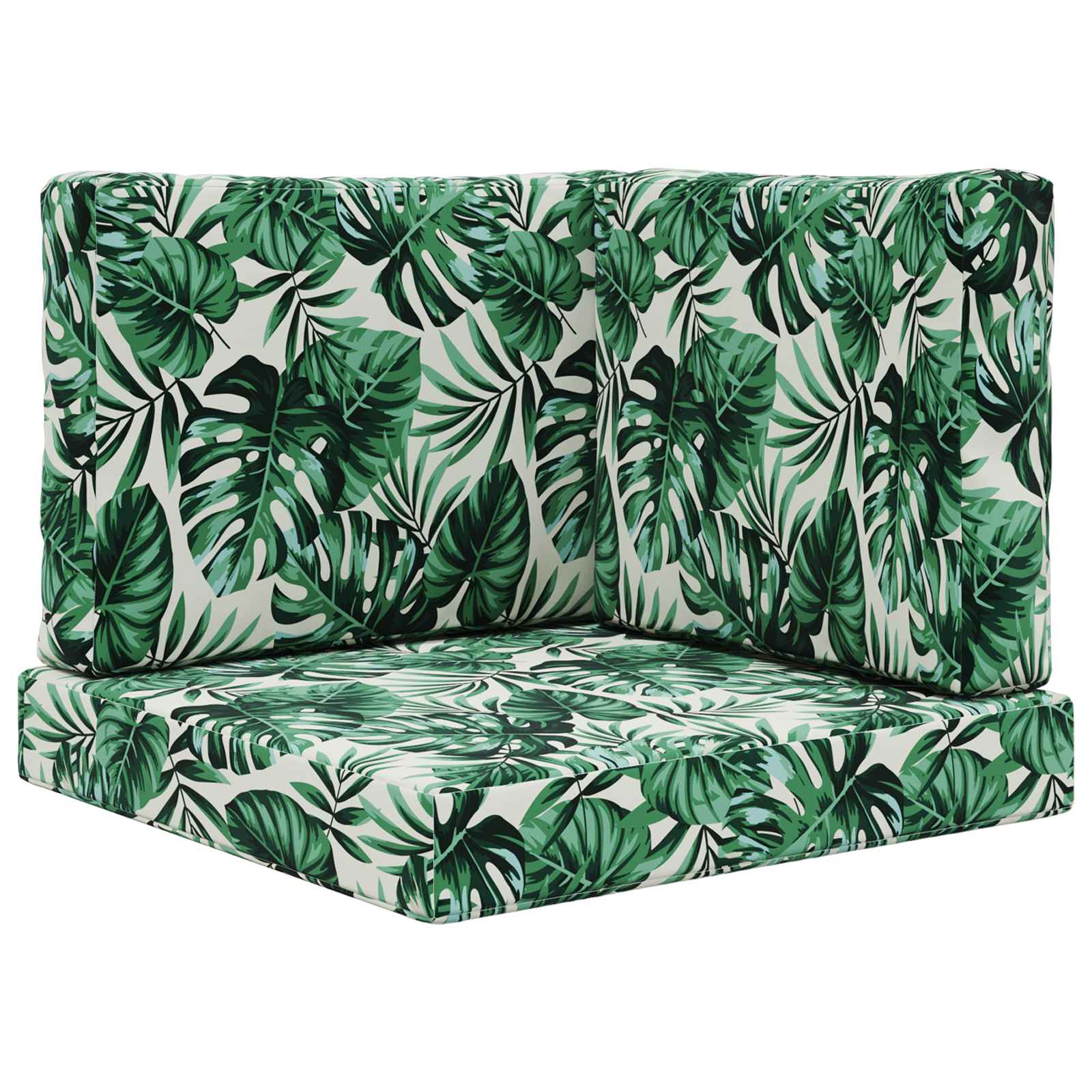 Utomhus Soffa Kudde Polyester Bladmönster 60 x 60 x 8 cm