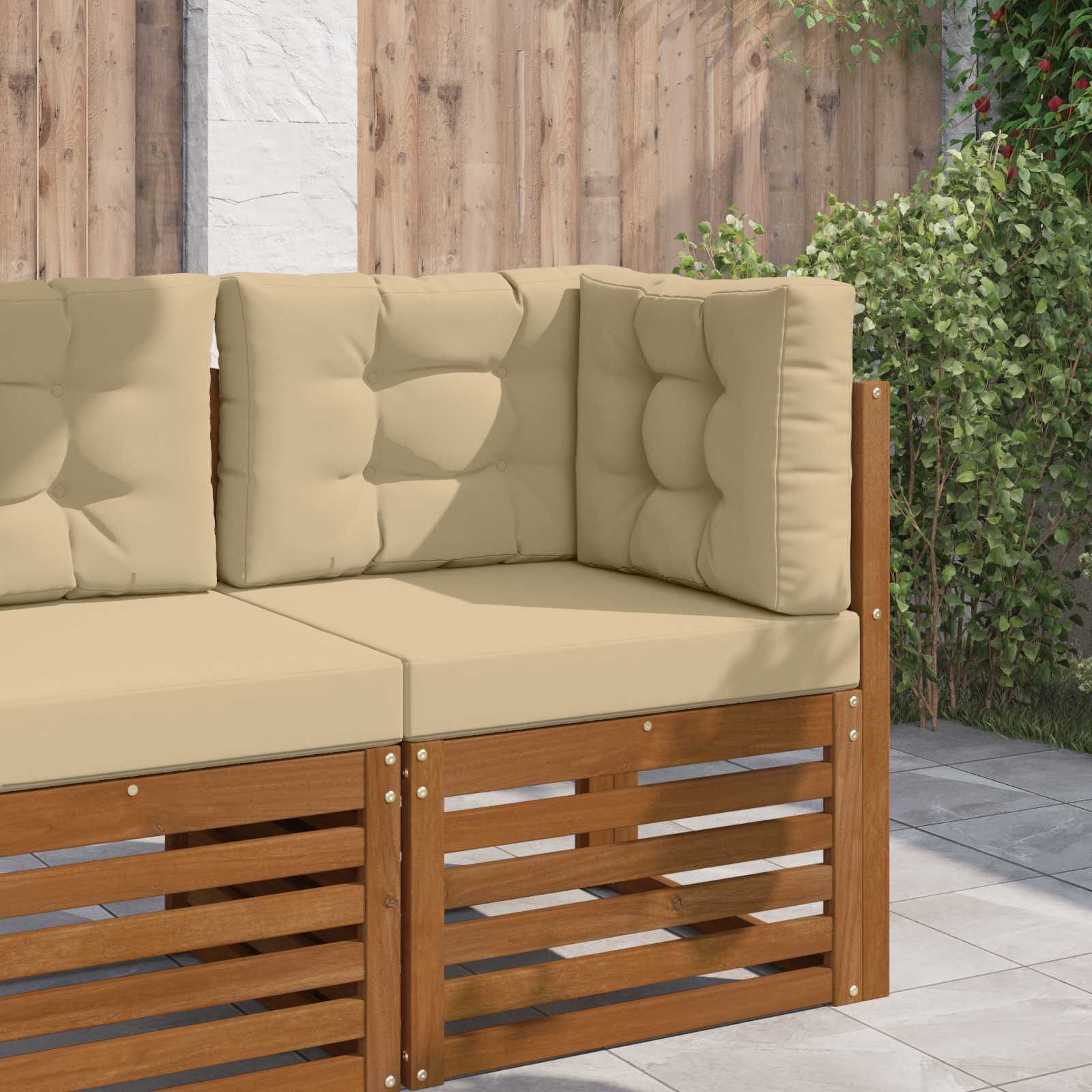 Utomhus Soffa Kudde Polyester Beige 60 x 60 x 8 cm