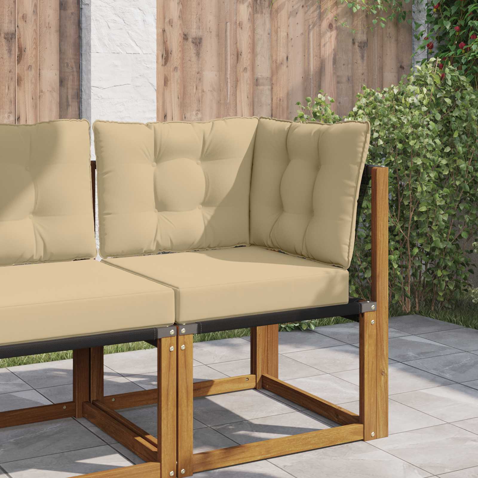 Utomhus Soffa Kudde Polyester Beige 60 x 40 x 10 cm