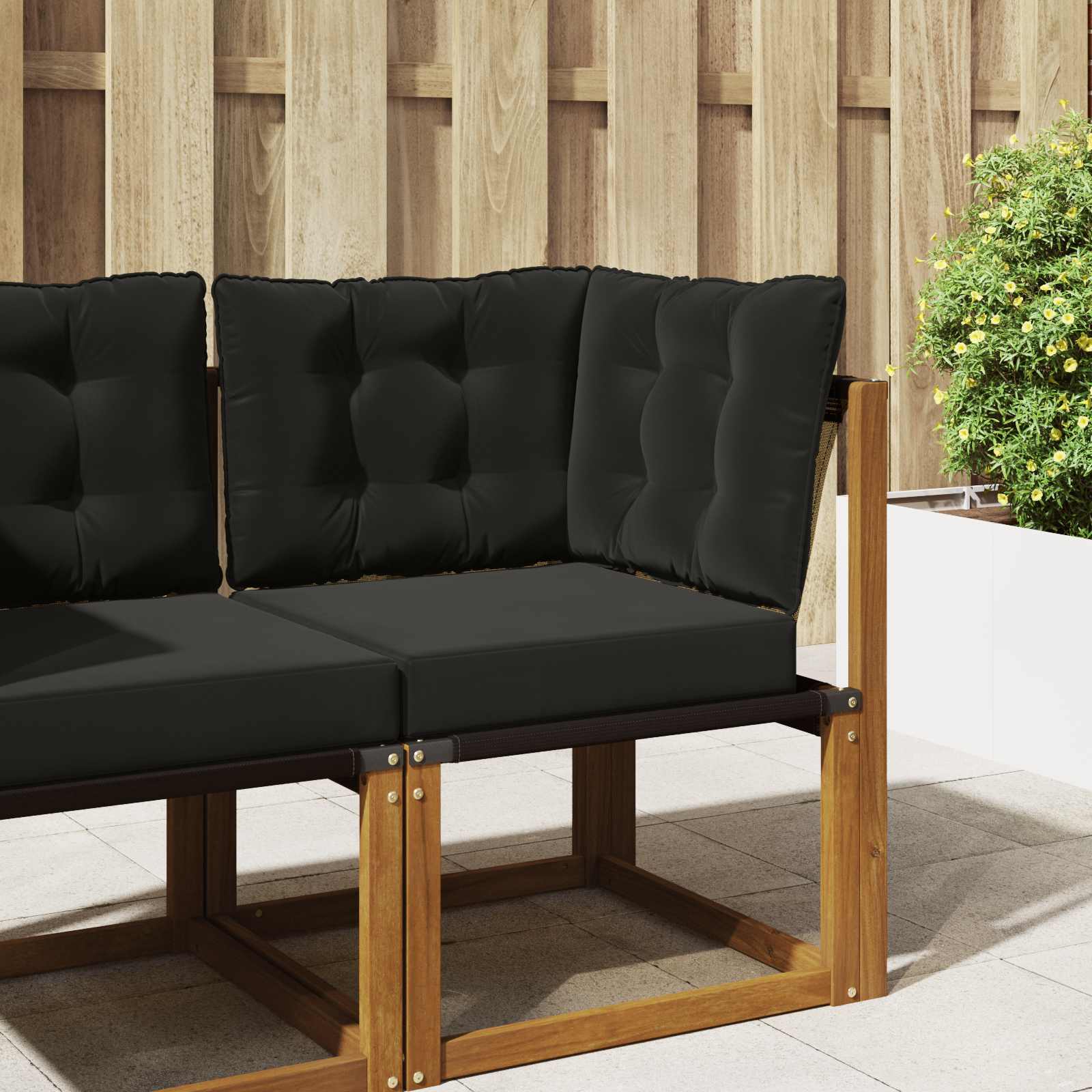 Utomhus Soffa Kudde Polyester Svart 60 x 40 x 10 cm