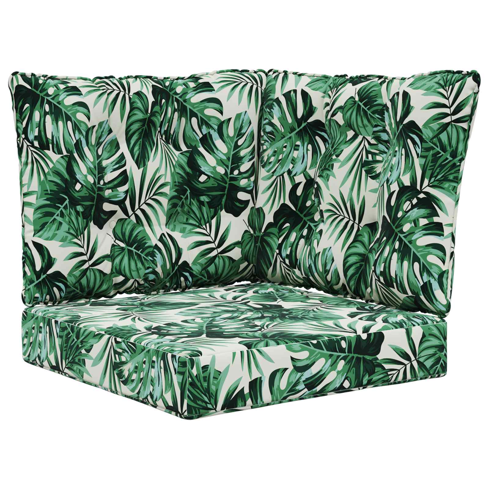 Utomhus Soffa Kudde Polyester Bladmönster 60 x 40 x 10 cm