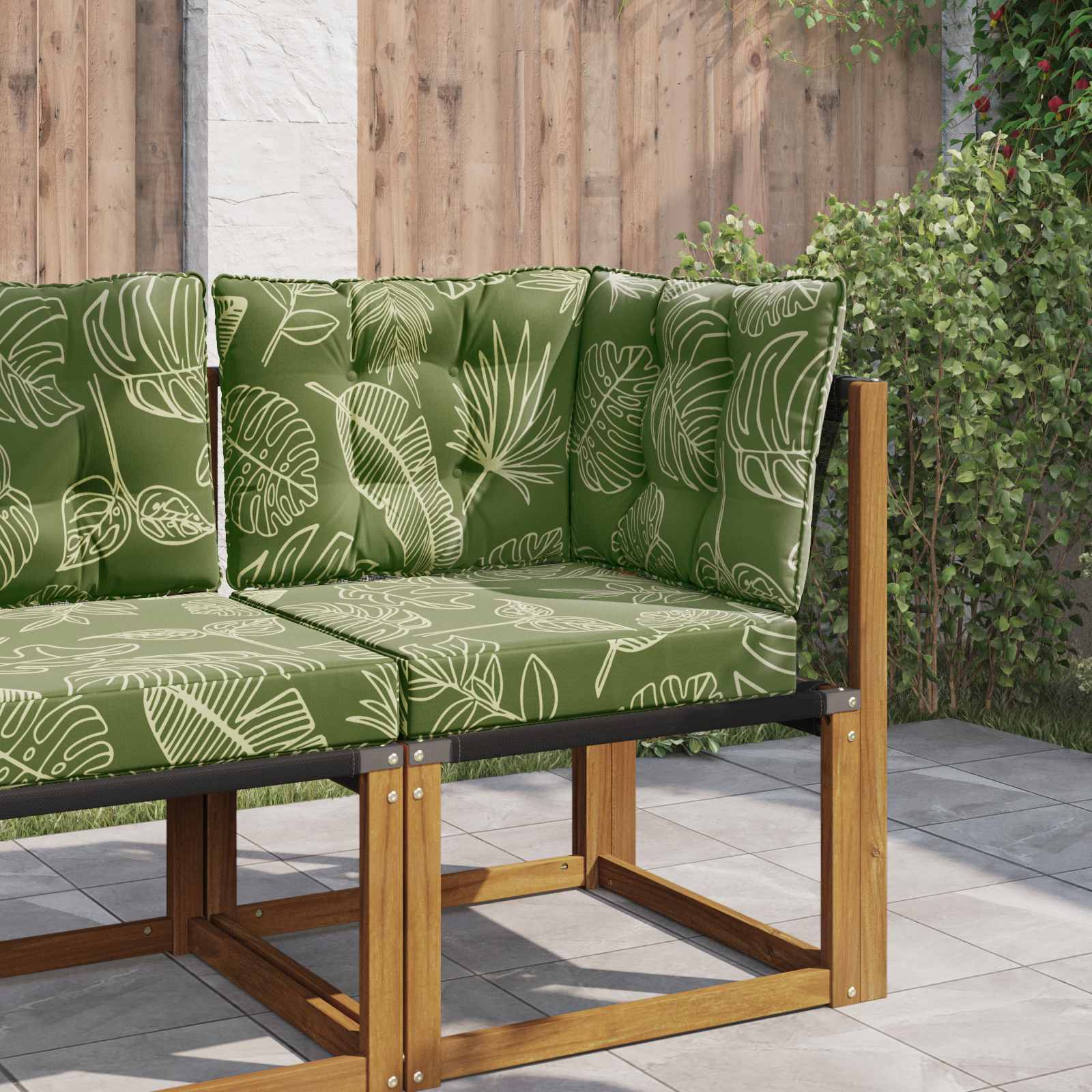 Utomhus Soffa Kudde Polyester Bladdesign 60 x 40 x 10 cm