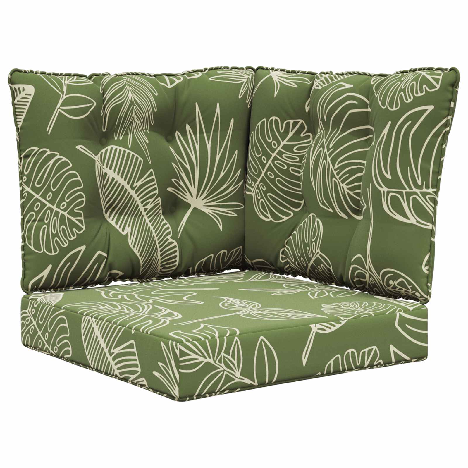 Utomhus Soffa Kudde Polyester Bladdesign 60 x 40 x 10 cm