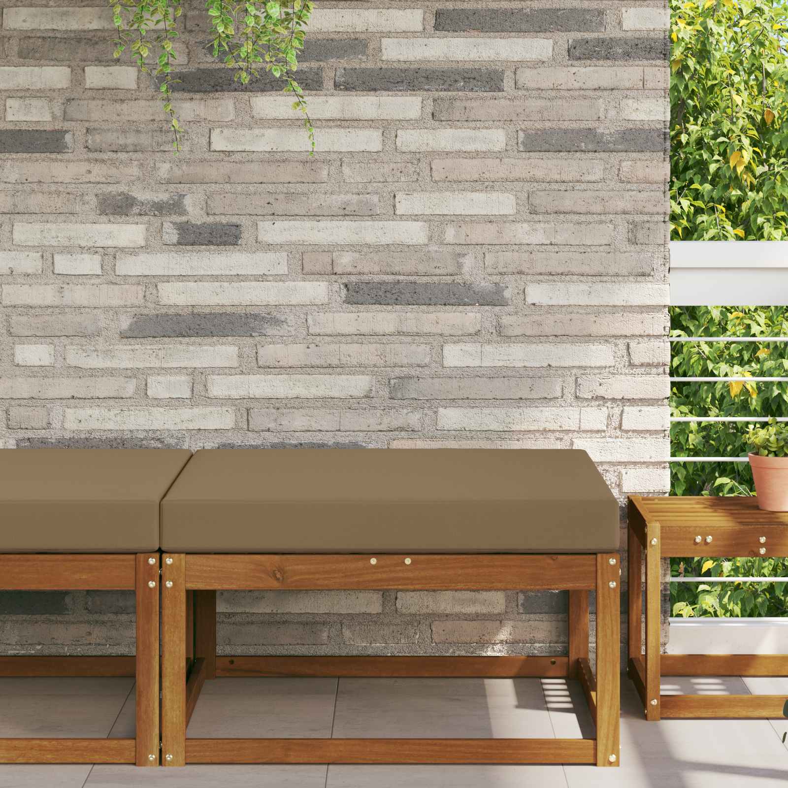 Utomhus Soffa Kudde Polyester Taupe 80 x 80 x 8 cm
