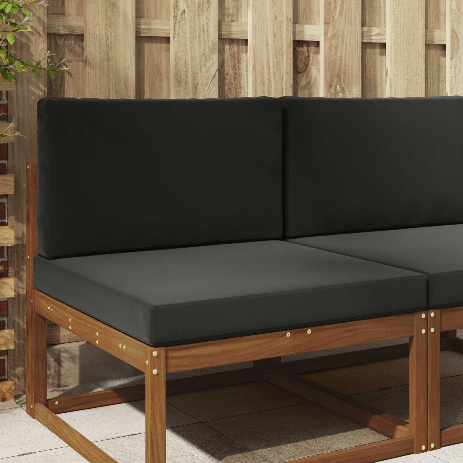 Utomhus Soffa Kudde Polyester Svart 80 x 80 x 8 cm