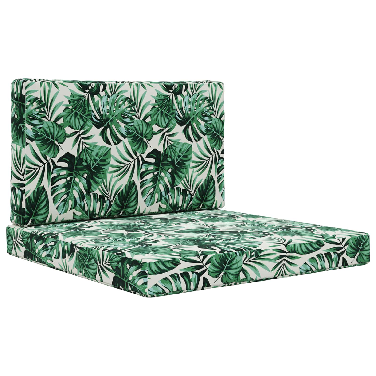 Utomhus Soffa Kudde Polyester Bladmönster 80 x 80 x 8 cm
