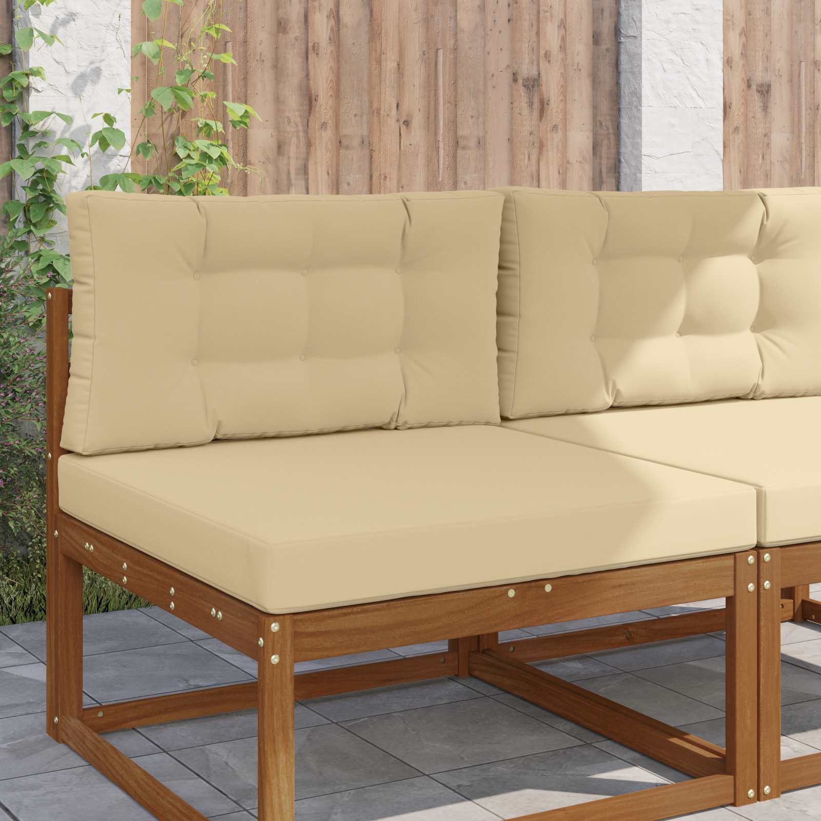 Utomhus Soffa Kudde Polyester Beige 80 x 80 x 8 cm