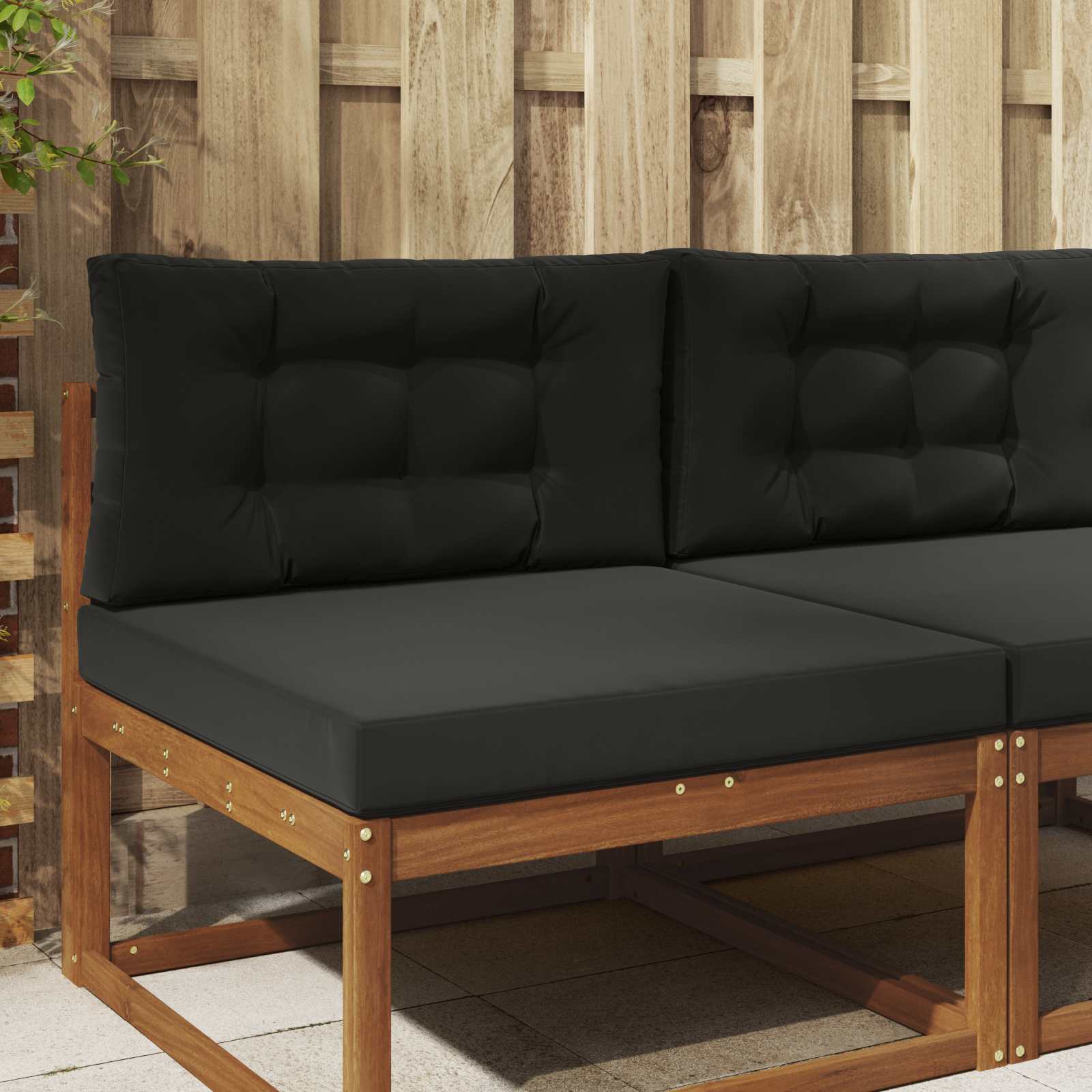 Utomhus Soffa Kudde Polyester Svart 80 x 80 x 8 cm