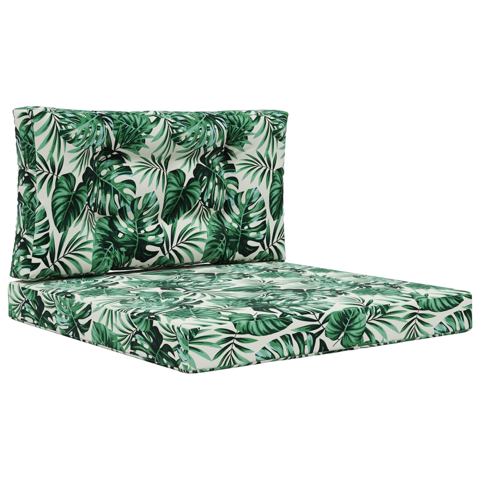 Utomhus Soffa Kudde Polyester Bladmönster 80 x 80 x 8 cm