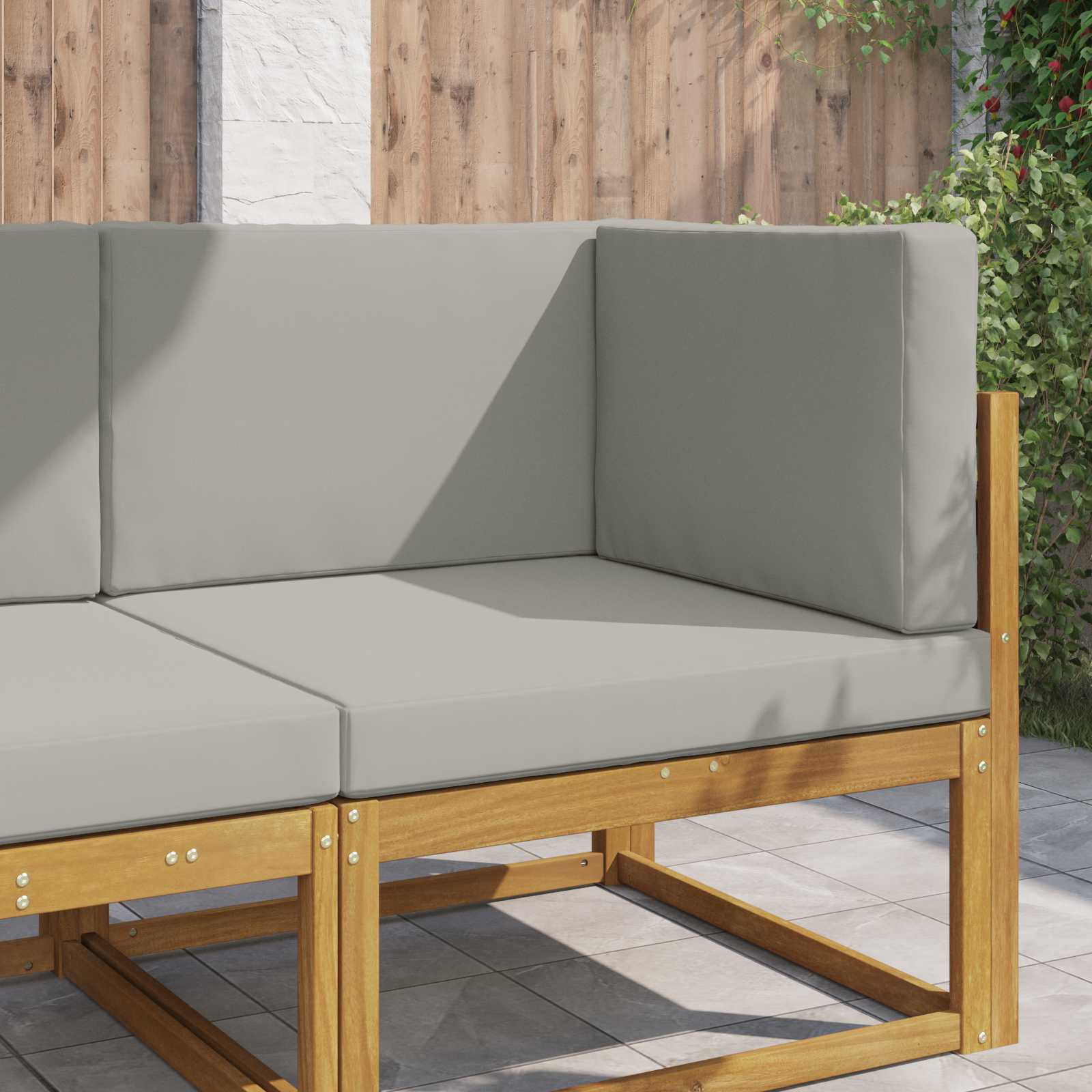 Utomhus Soffa Kudde Polyester Grå 80 x 80 x 8 cm