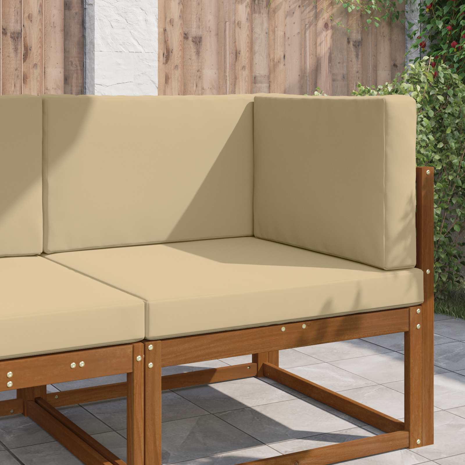 Utomhus Soffa Kudde Polyester Beige 80 x 80 x 8 cm