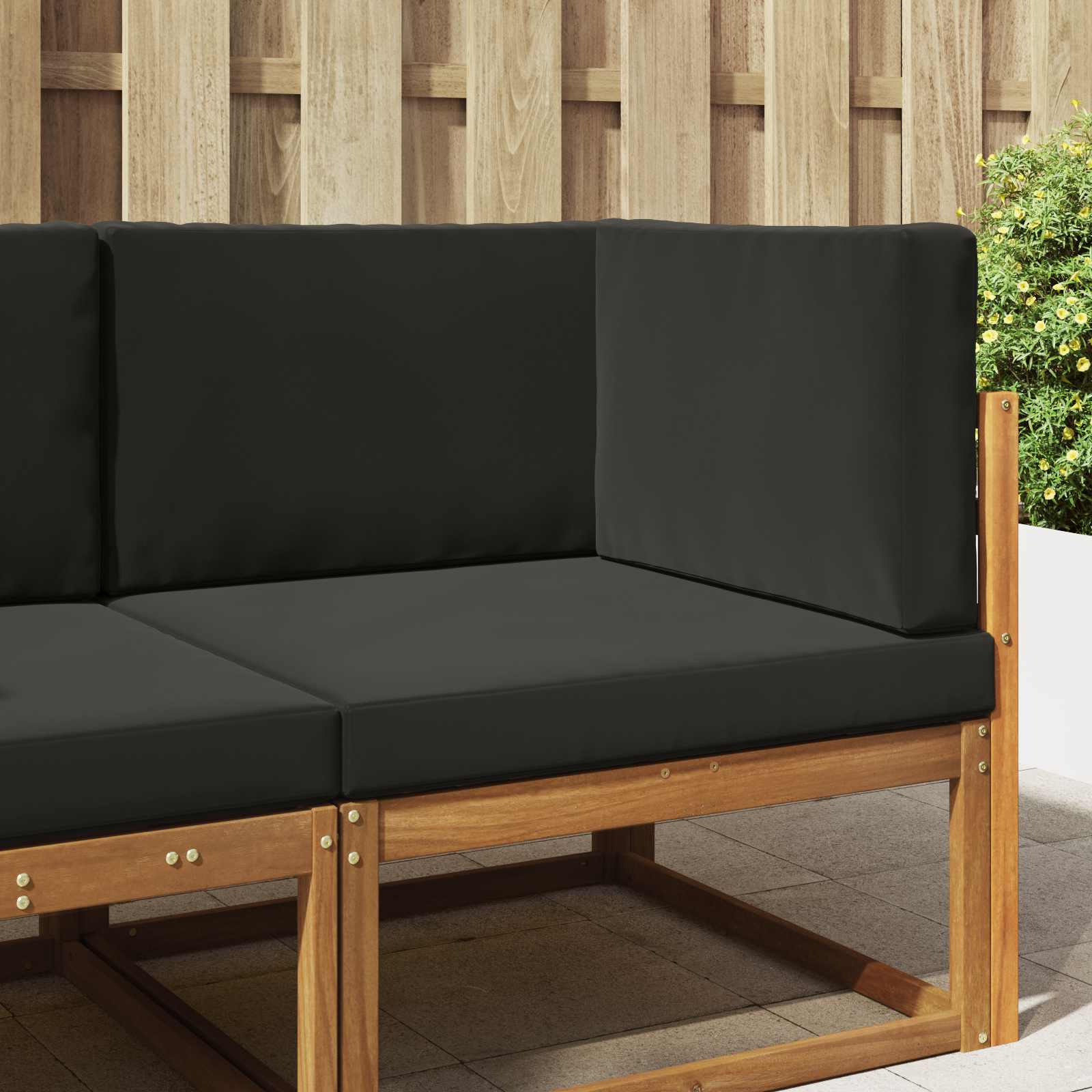 Utomhus Soffa Kudde Polyester Svart 80 x 80 x 8 cm