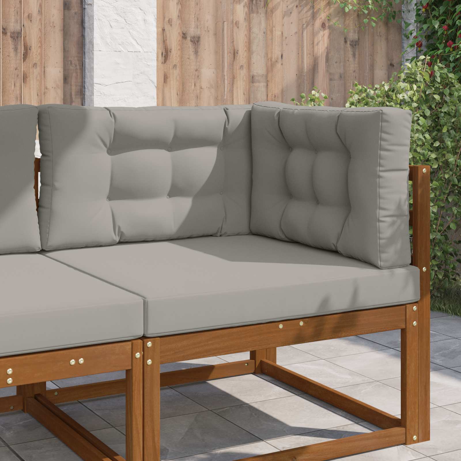 Utomhus Soffa Kudde Polyester Grå 80 x 80 x 8 cm