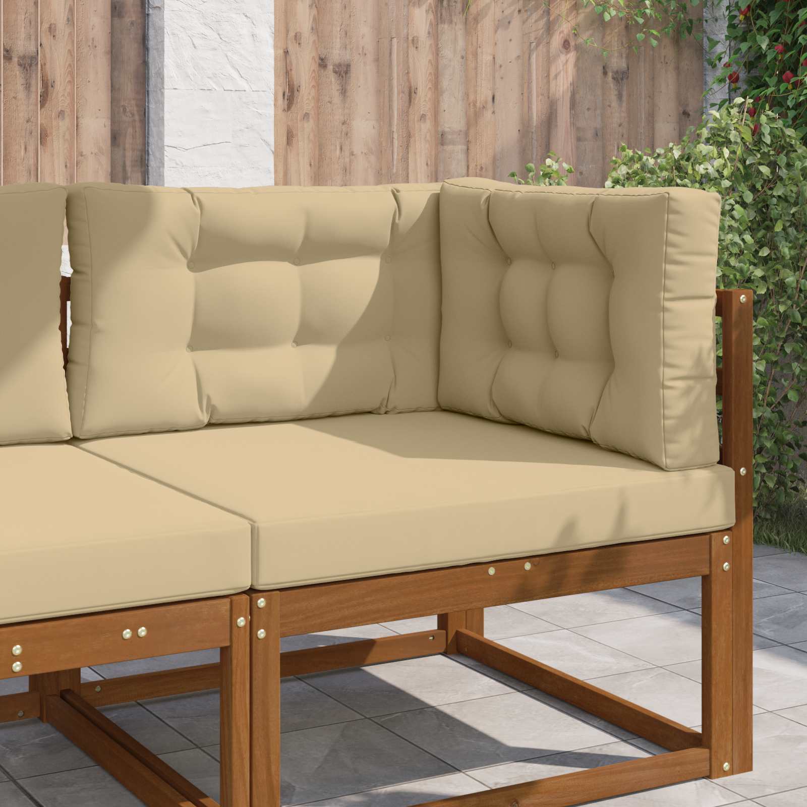 Utomhus Soffa Kudde Polyester Beige 80 x 80 x 8 cm
