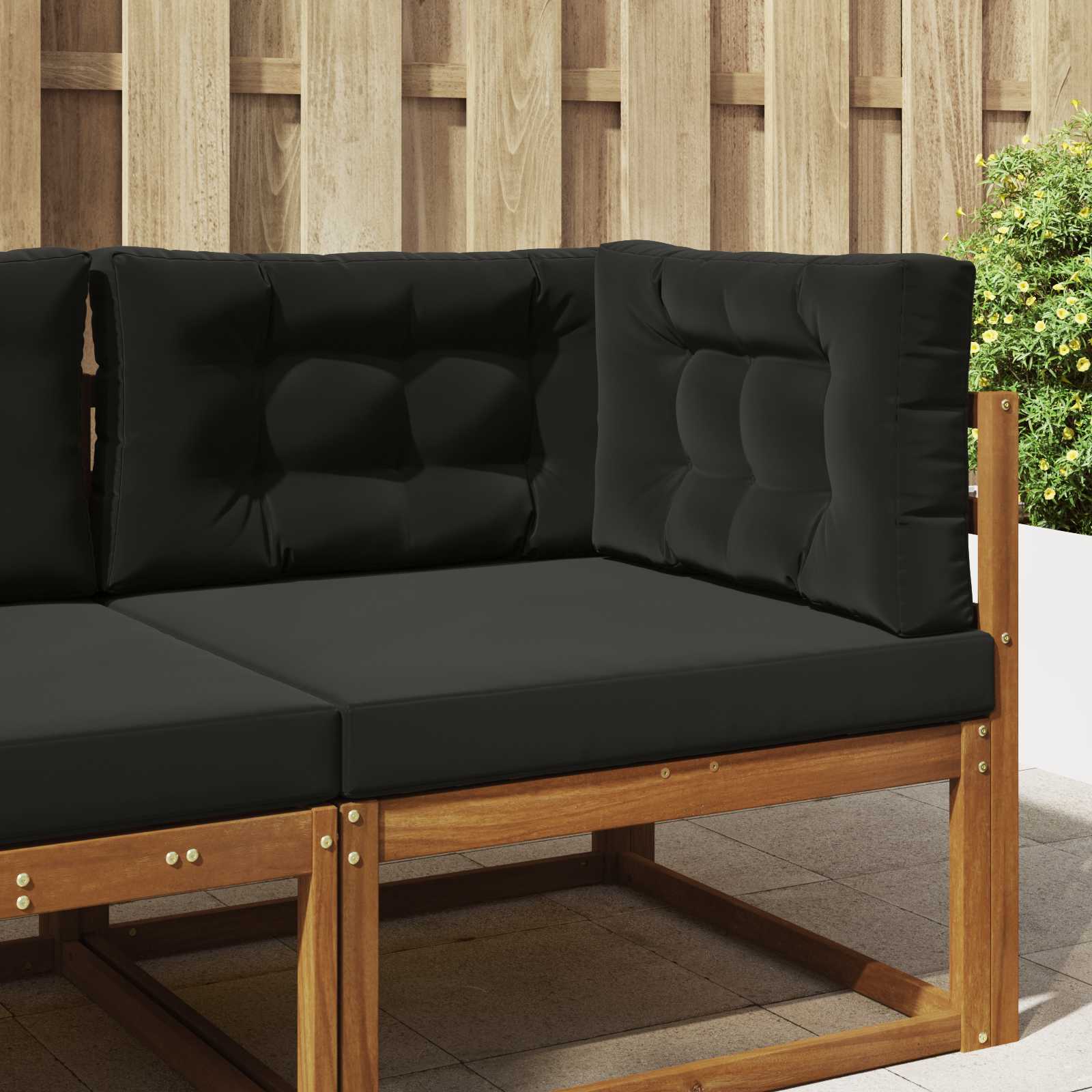 Utomhus Soffa Kudde Polyester Svart 80 x 80 x 8 cm