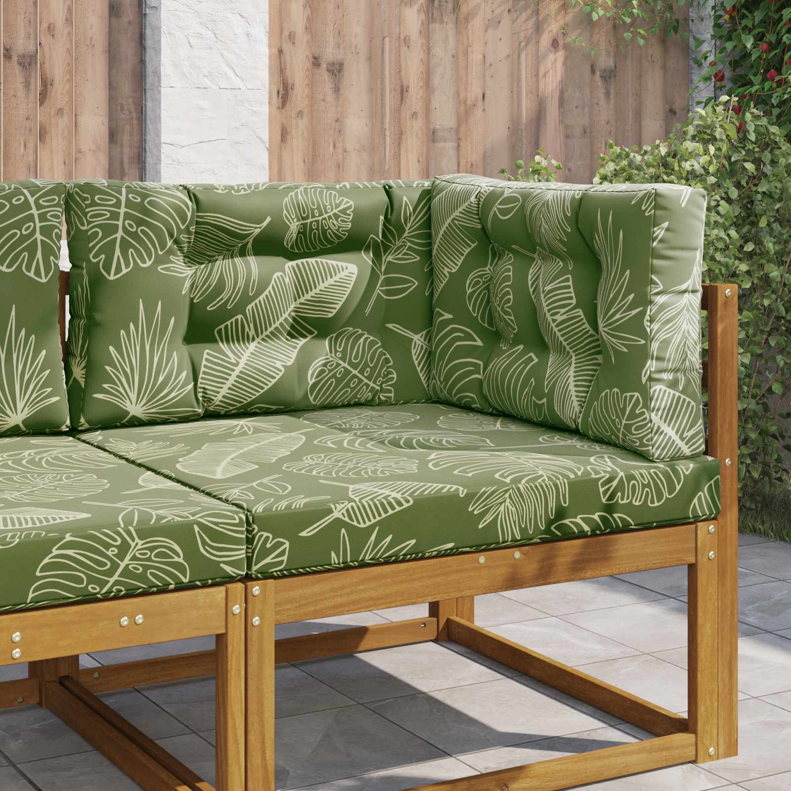 Utomhus Soffa Kudde Polyester Bladdesign 80 x 80 x 8 cm