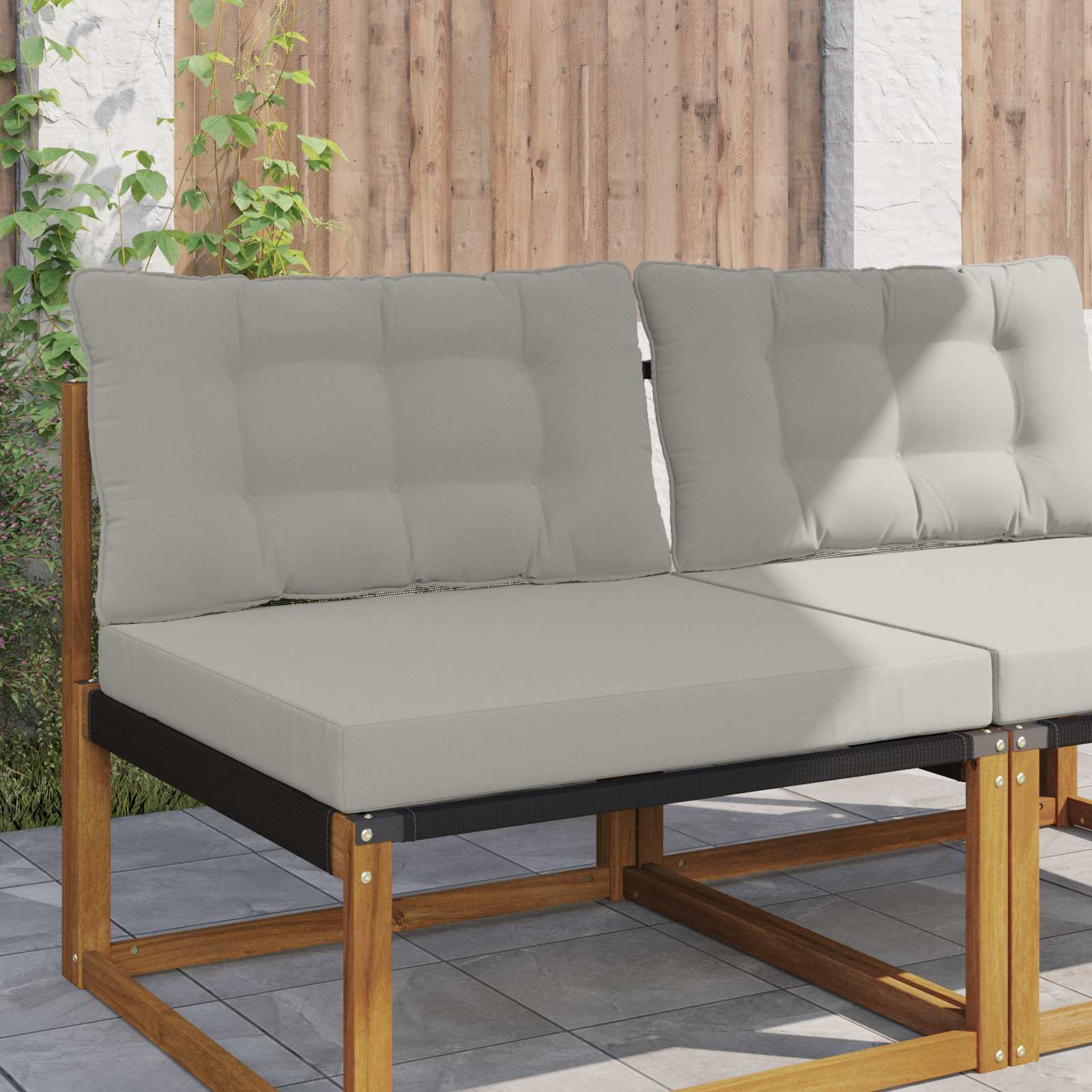 Utomhus Soffa Kudde Polyester Grå 80 x 68,5 x 8 cm