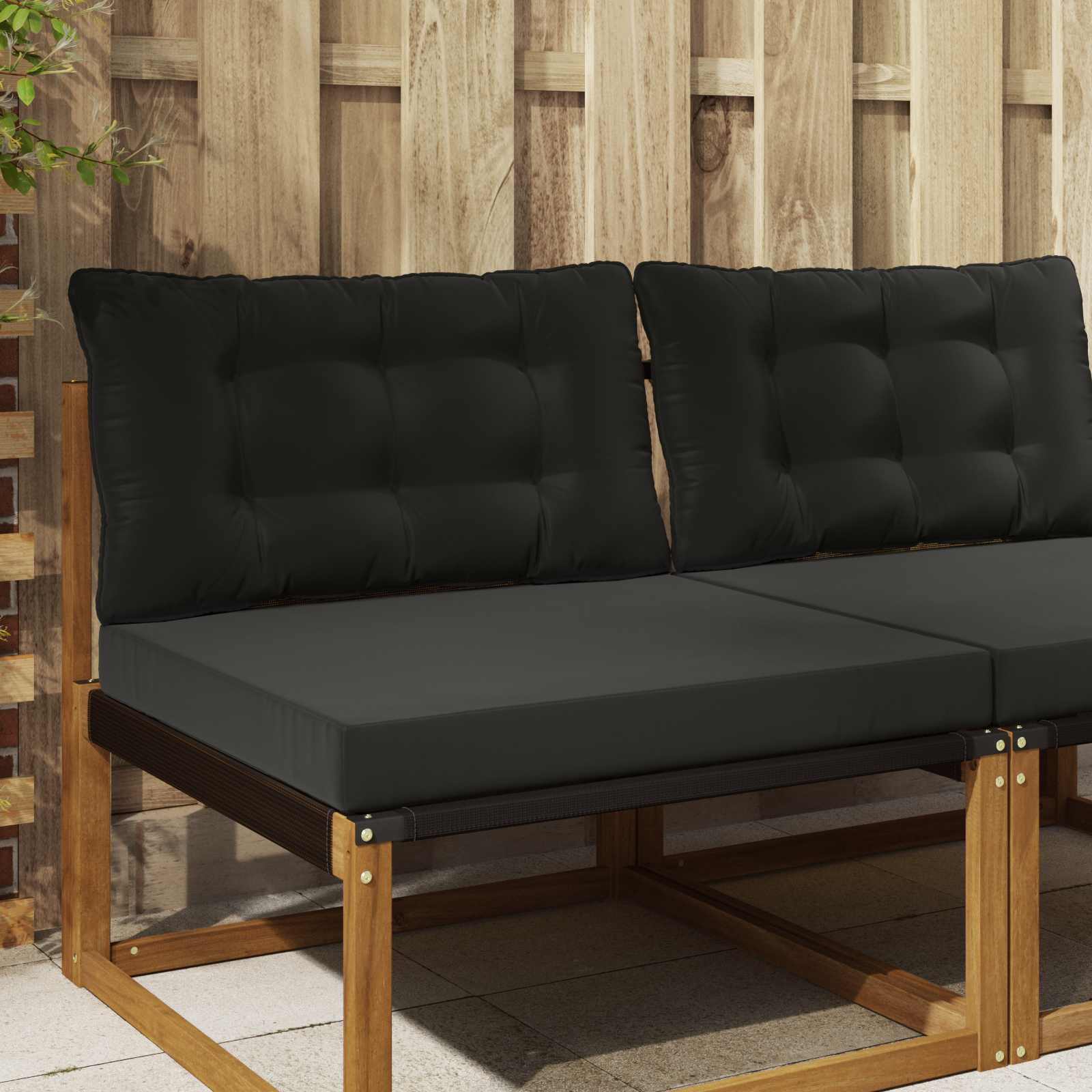 Utomhus Soffa Kudde Polyester Svart 80 x 68,5 x 8 cm