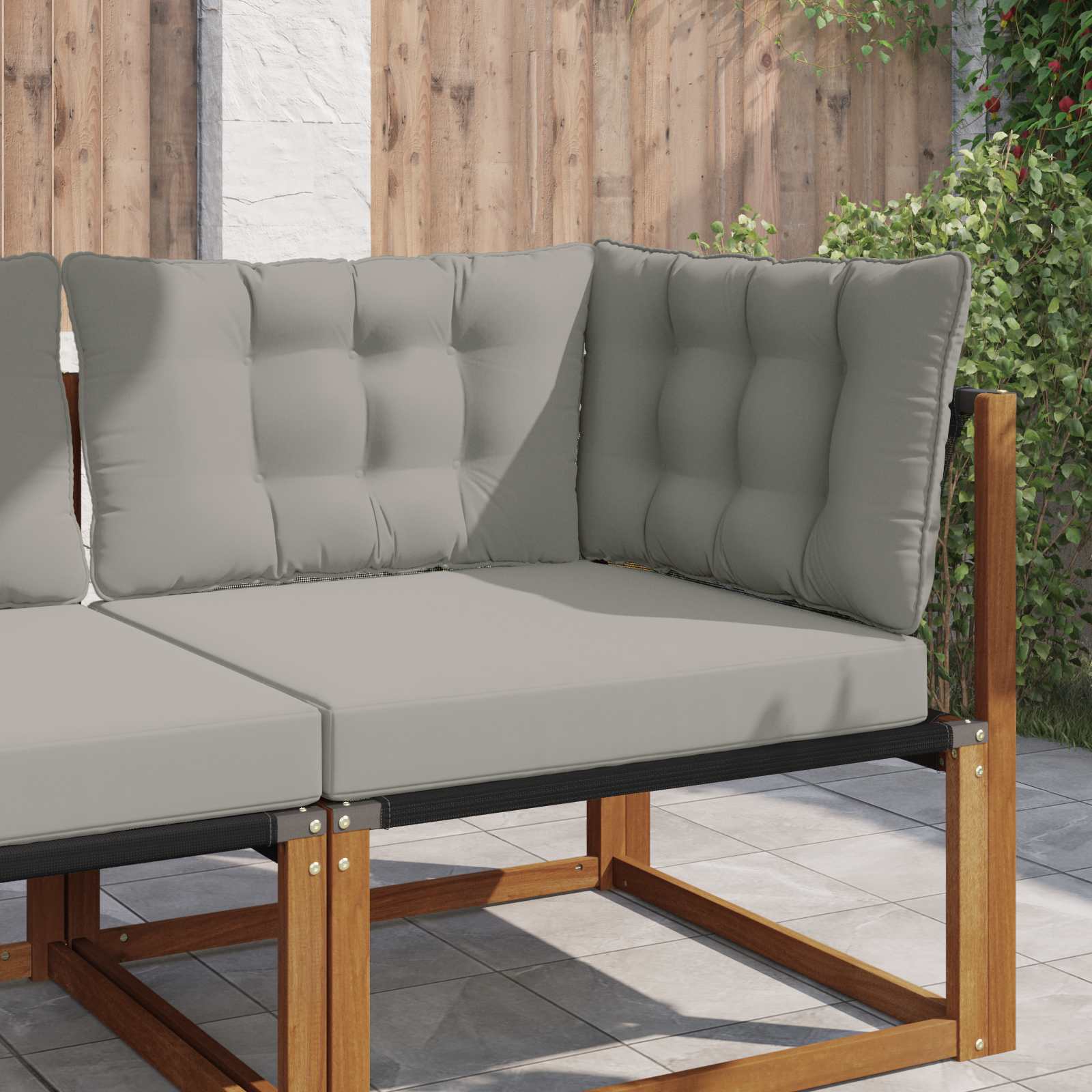Utomhus Soffa Kudde Polyester Grå 80 x 43 x 10 cm